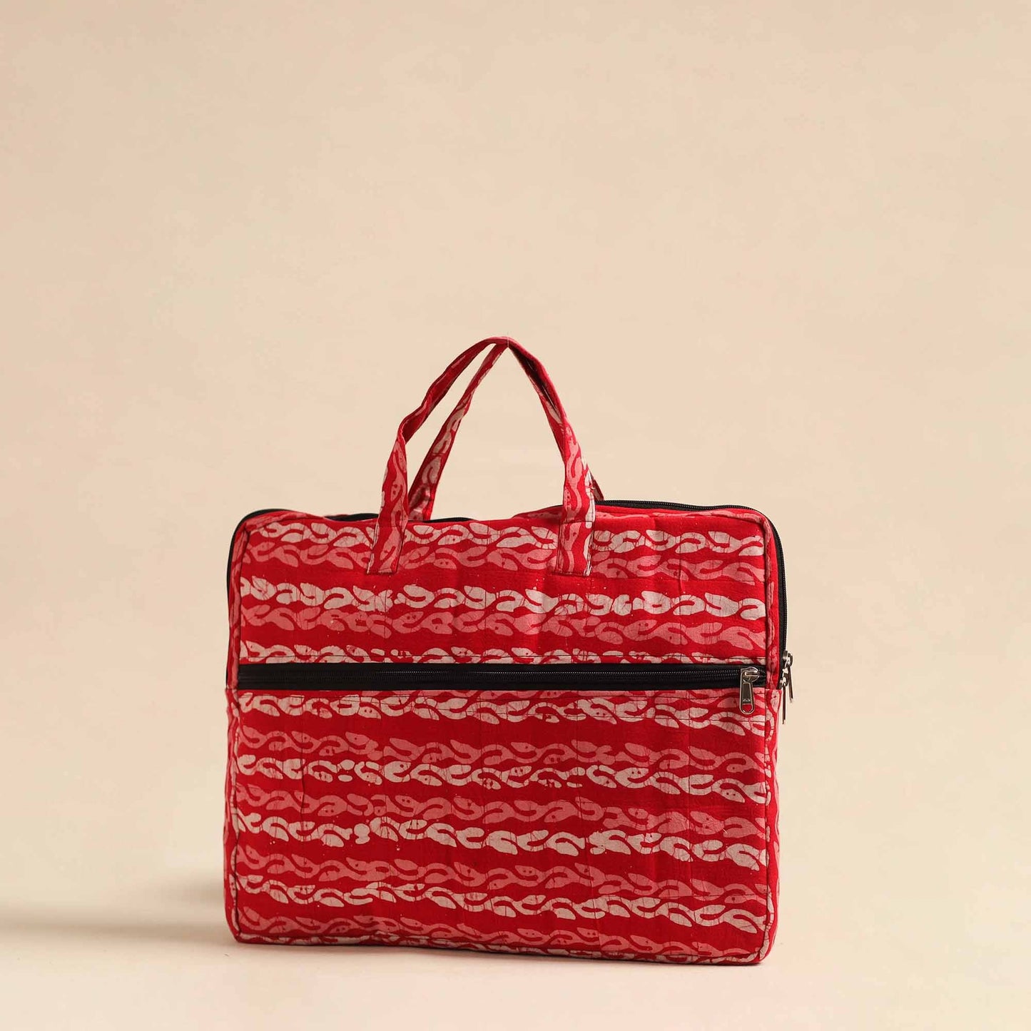 Pink Handmade Quilted Cotton Laptop Bag