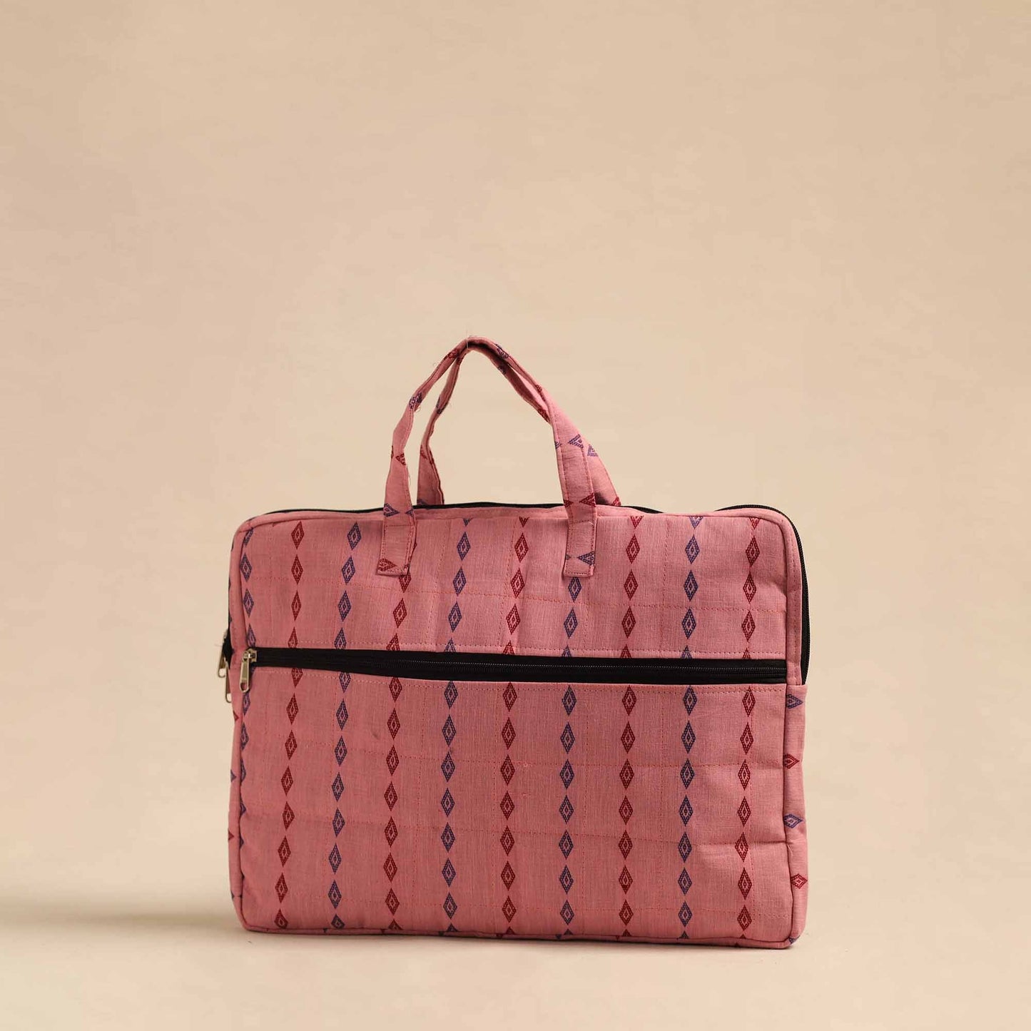 Pink Handmade Quilted Cotton Laptop Bag
