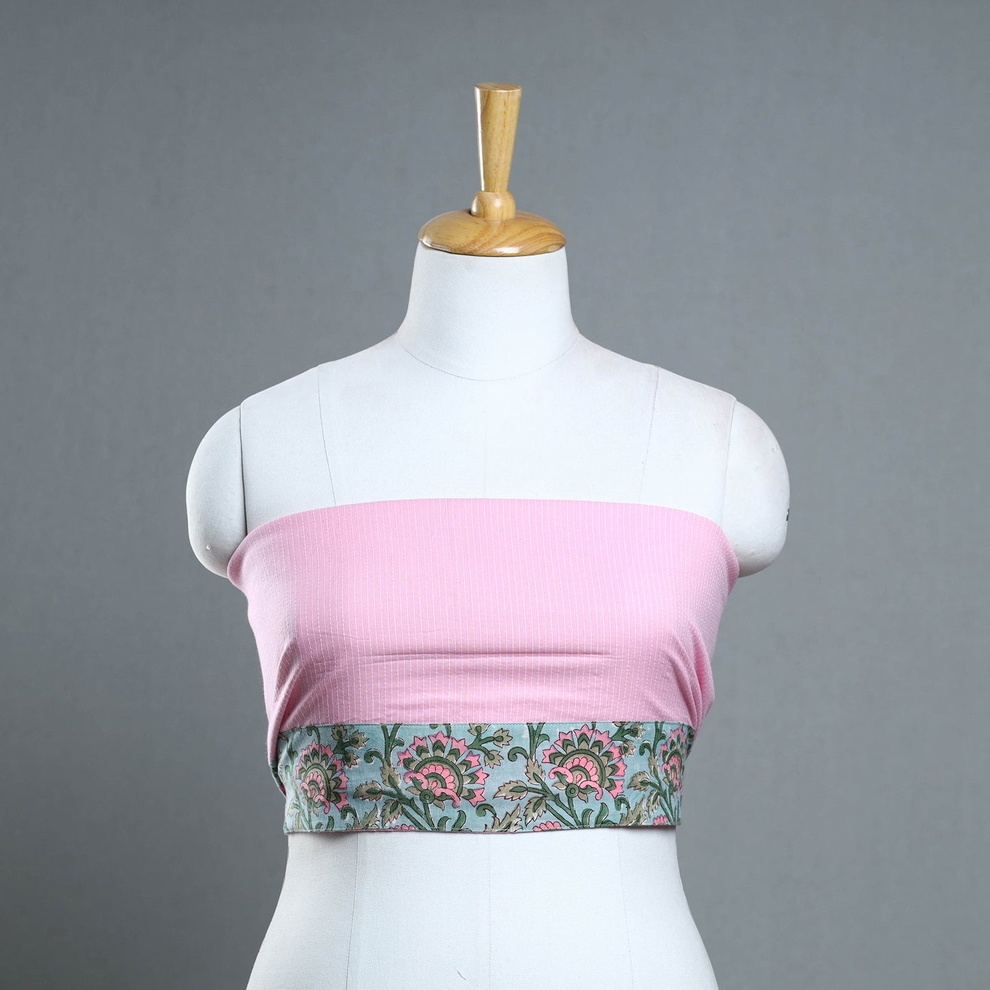 Buy Handmade Running Stitch Plain Cotton Blouse Piece