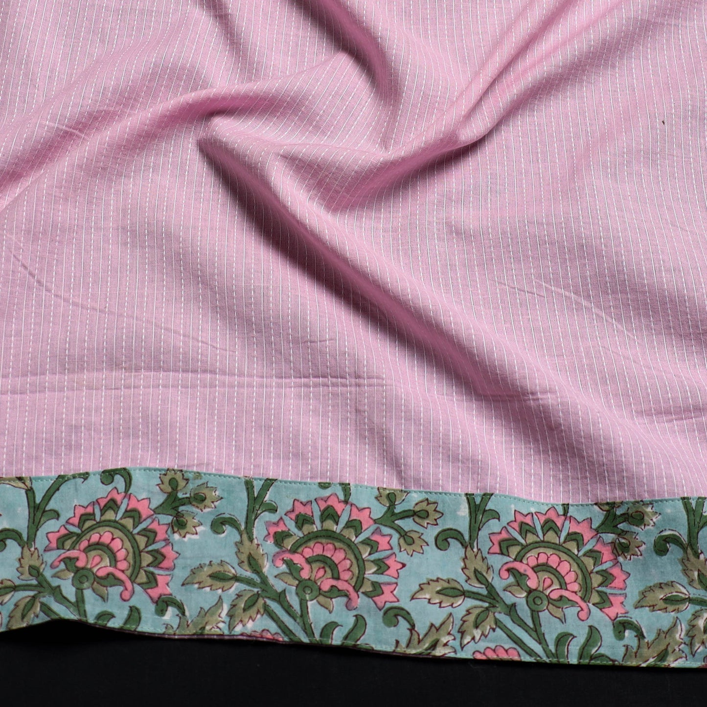 Buy Handmade Running Stitch Plain Cotton Blouse Piece
