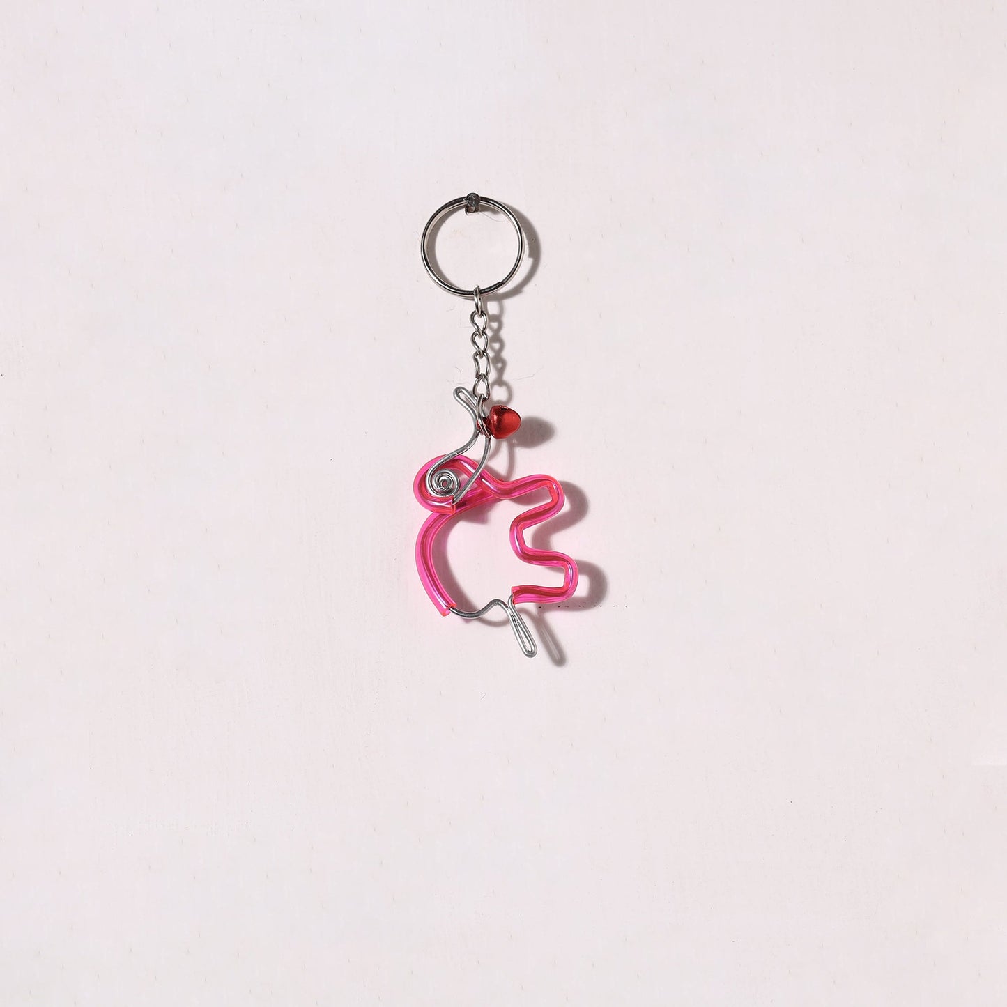 Pink Handmade Wired Craft Keychain