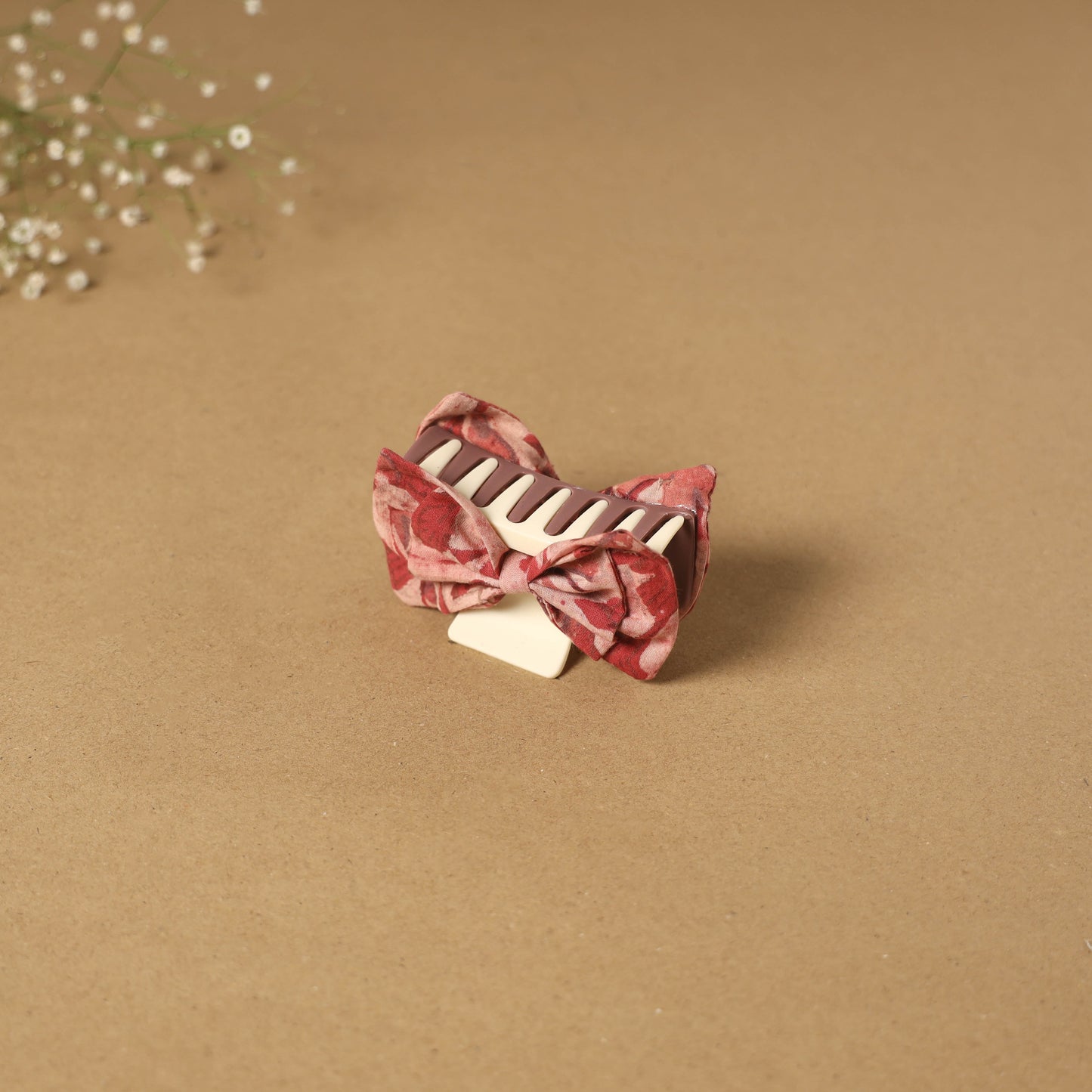 Pink - handmade women’s bow hair claw clip 10 - handcrafted