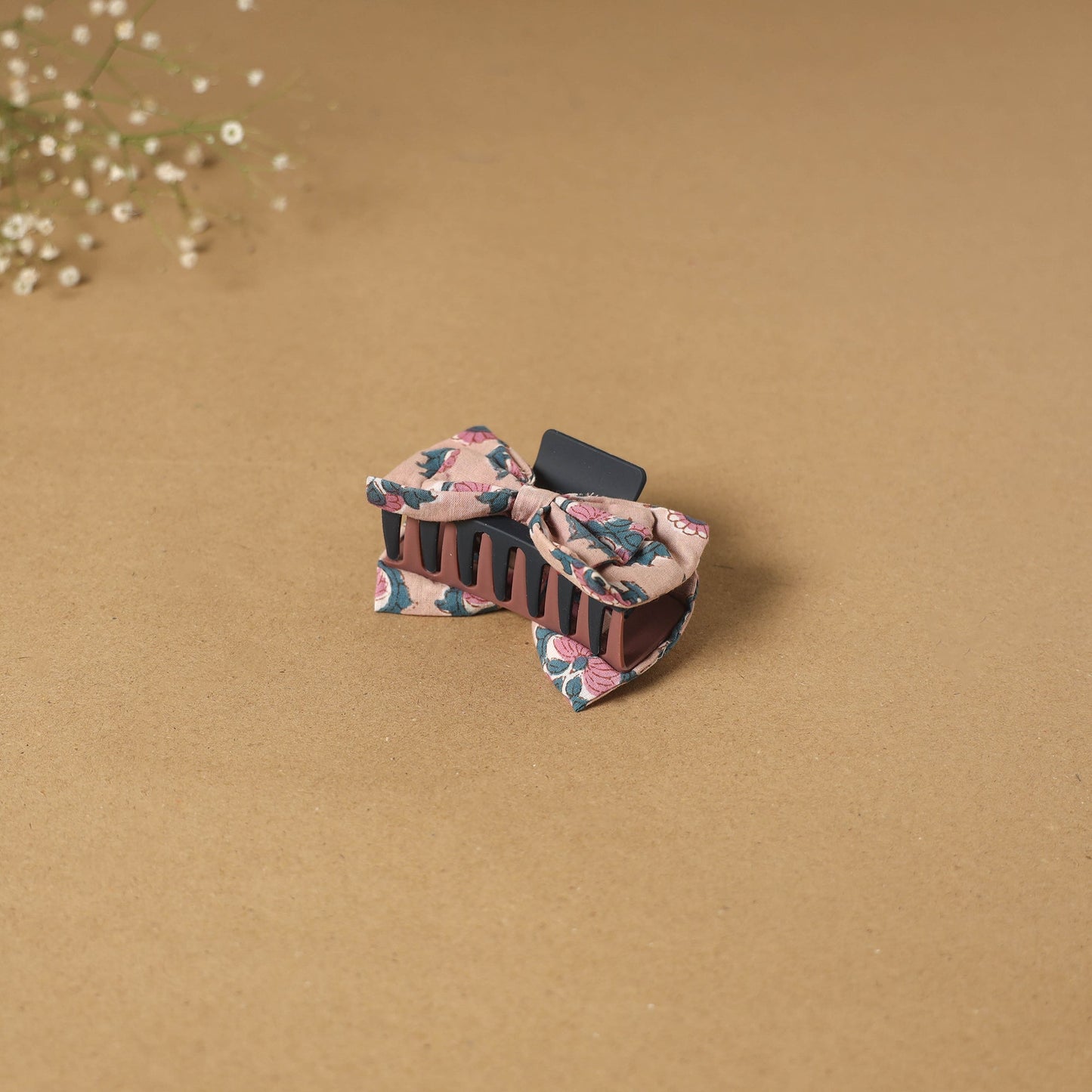 Pink - handmade women’s bow hair claw clip 14 - handcrafted