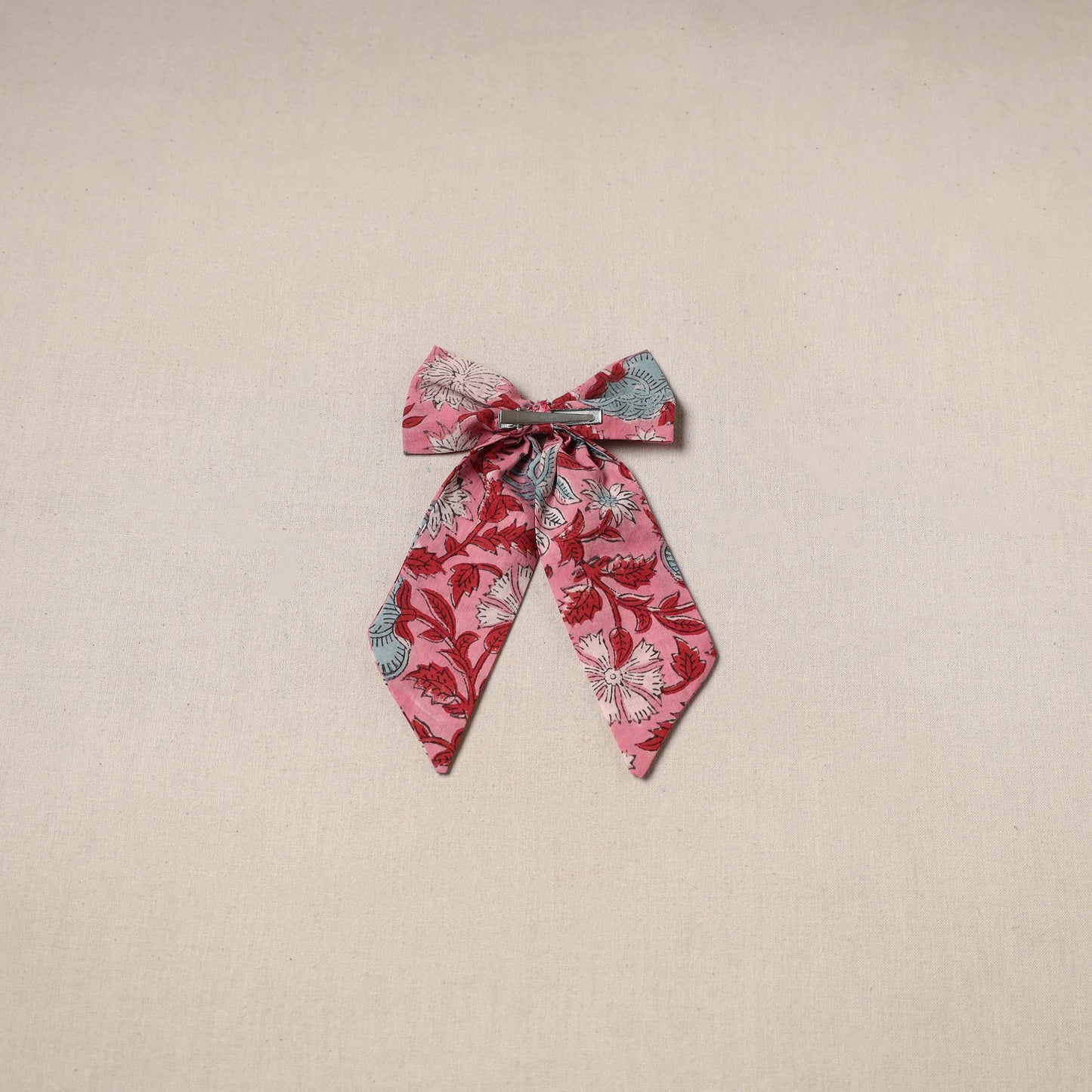 Pink - handmade women’s bow hair clip 88 - handcrafted