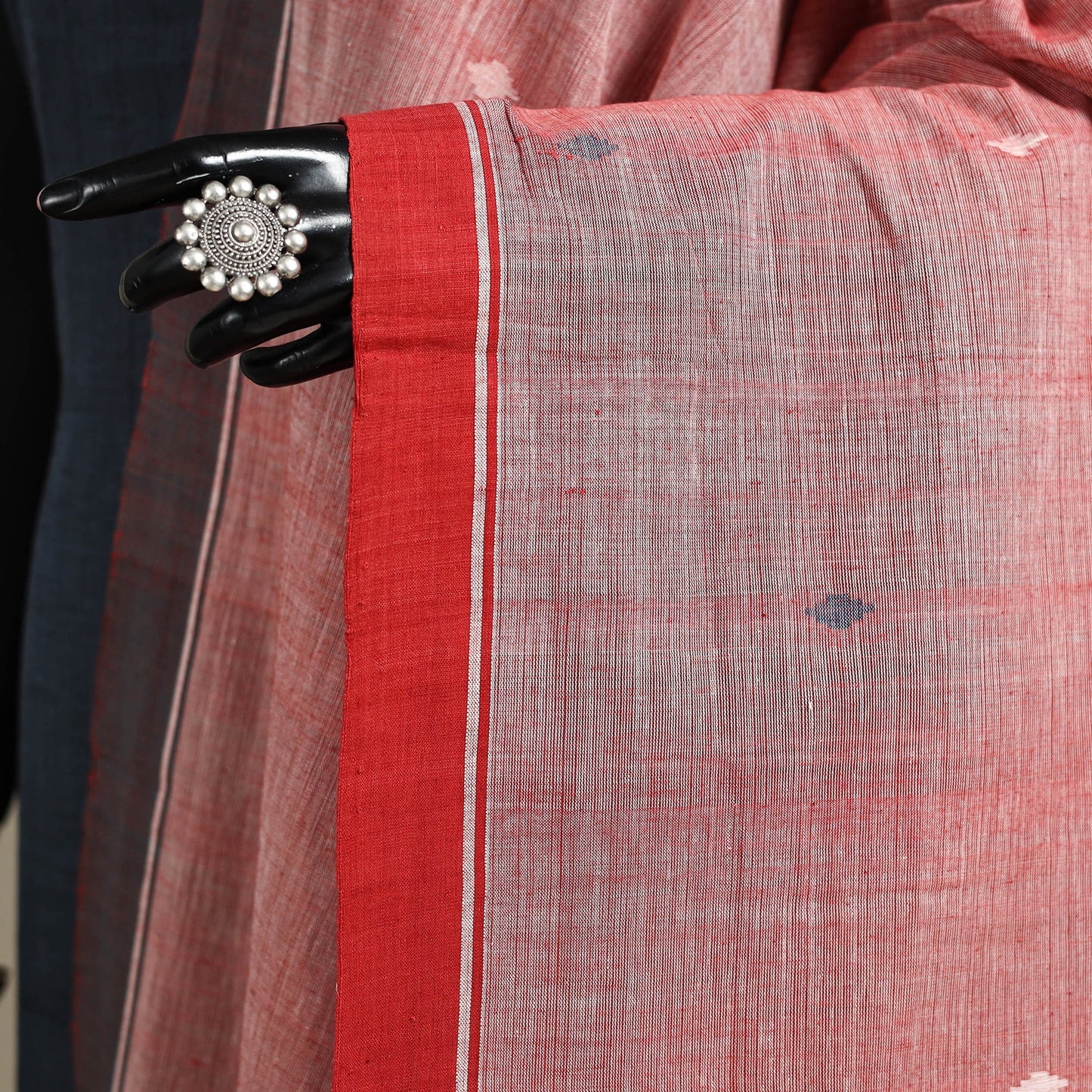 Peach - handspun handloom buti natural dyed cotton