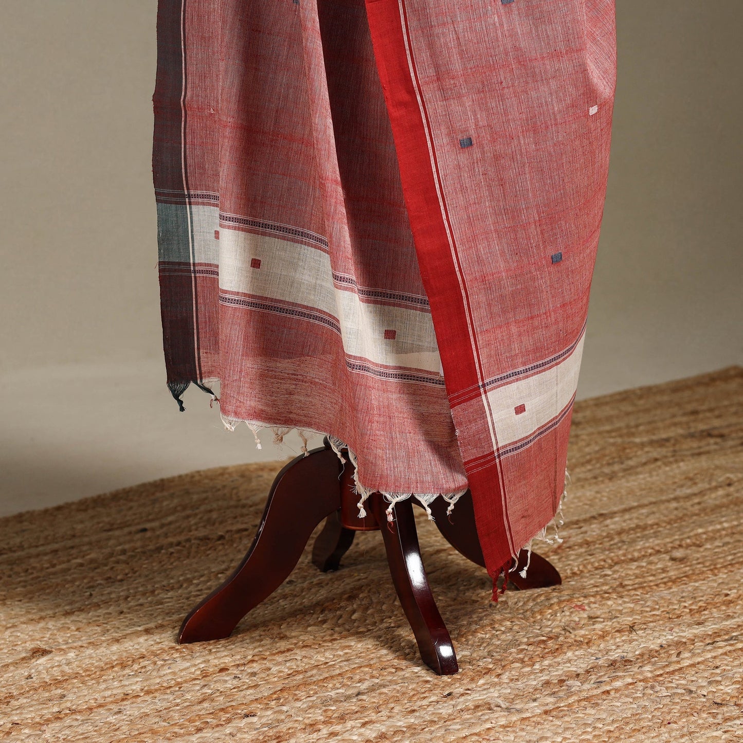 Peach - handspun handloom buti natural dyed cotton