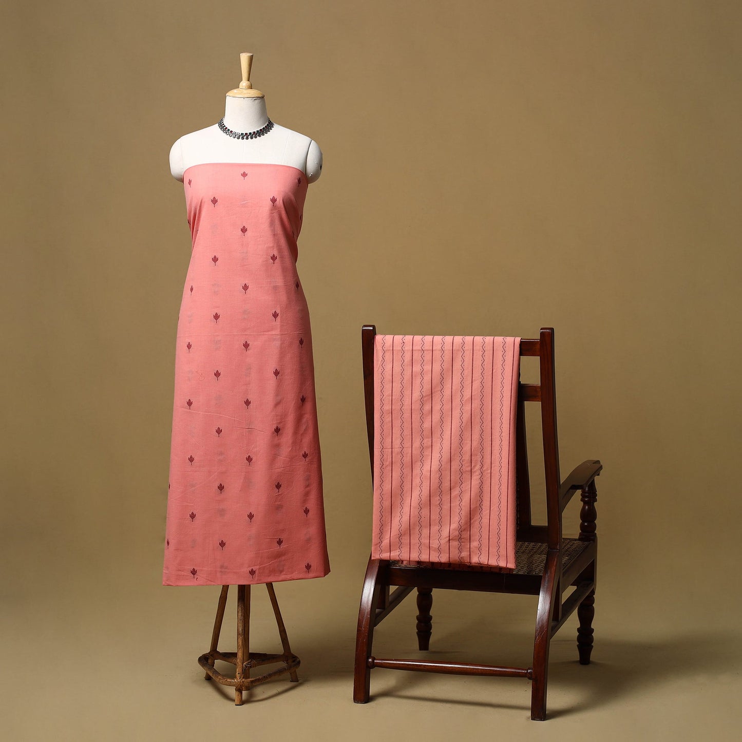 Jacquard cotton 2pc unstitched dress material 17