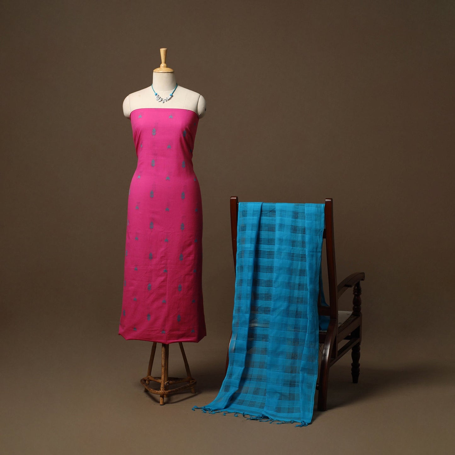Jacquard cotton 2pc unstitched dress material