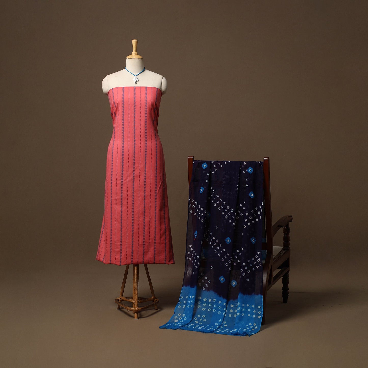 Jacquard cotton 2pc unstitched dress material