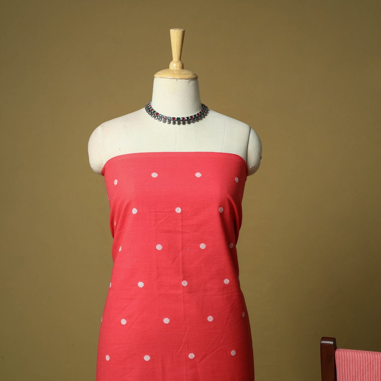Jacquard cotton 3pc unstitched dress material 44