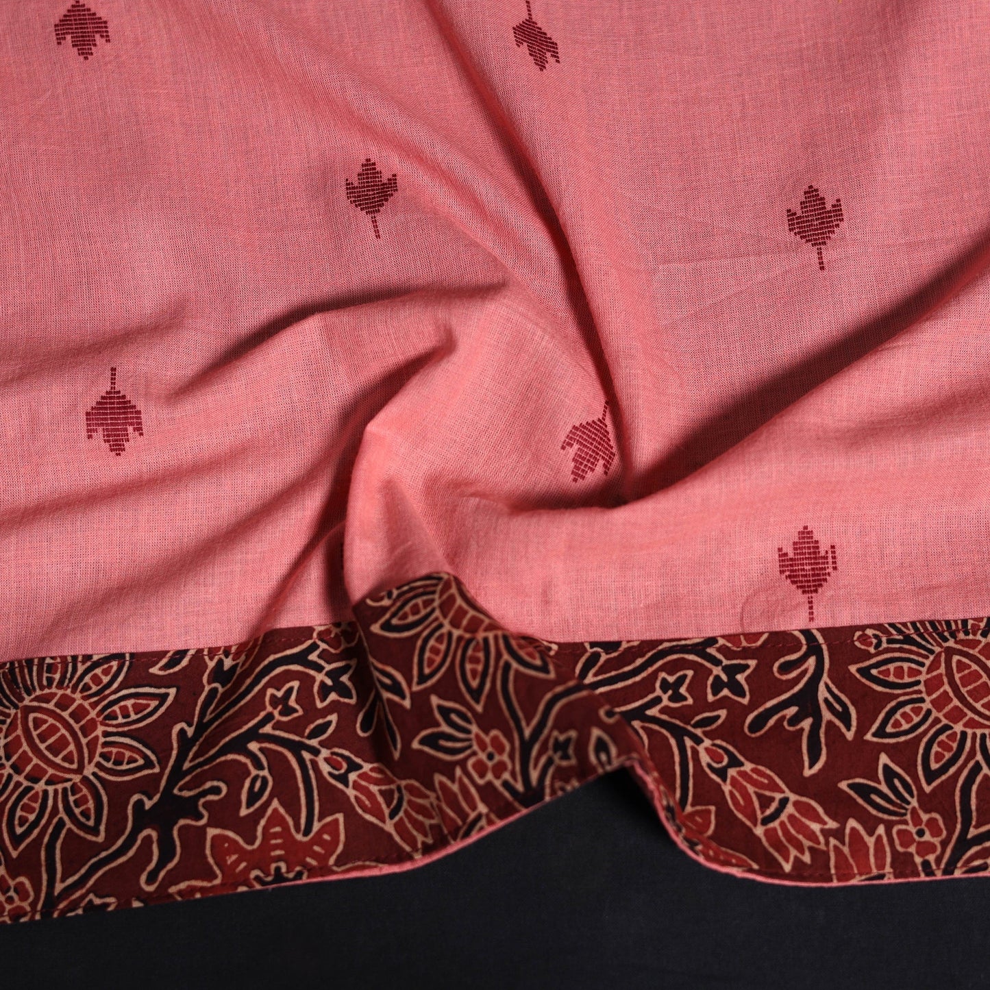 Jacquard cotton blouse piece 48 - handcrafted