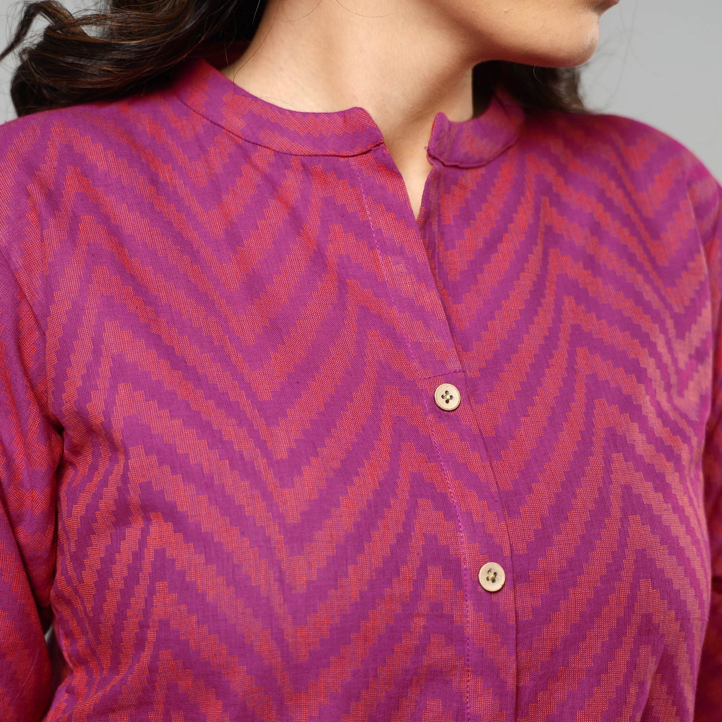Jacquard Cotton Long Kurta for Women