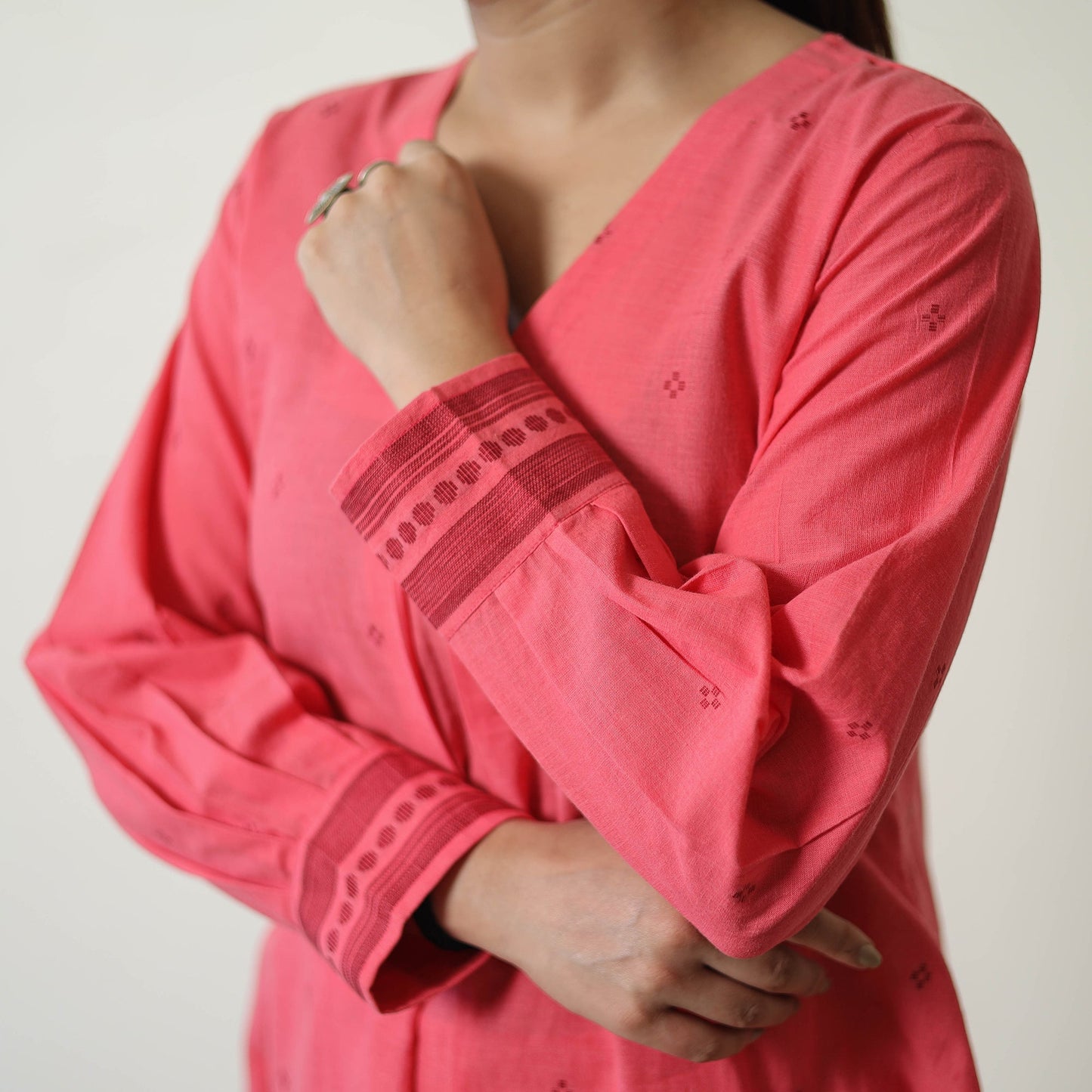 Buy Pink Jacquard Cotton Co-Ord Set Online at iTokri.com