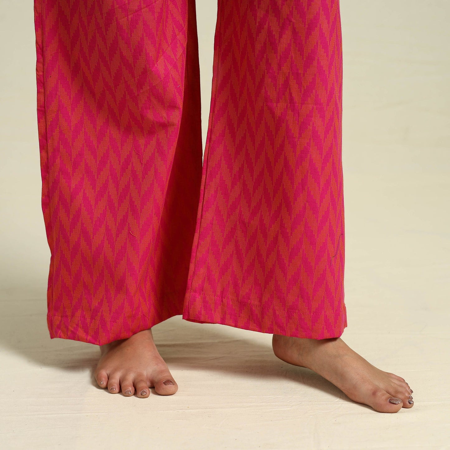 Pink Jacquard Cotton Top & Pyjama Night Suit Set