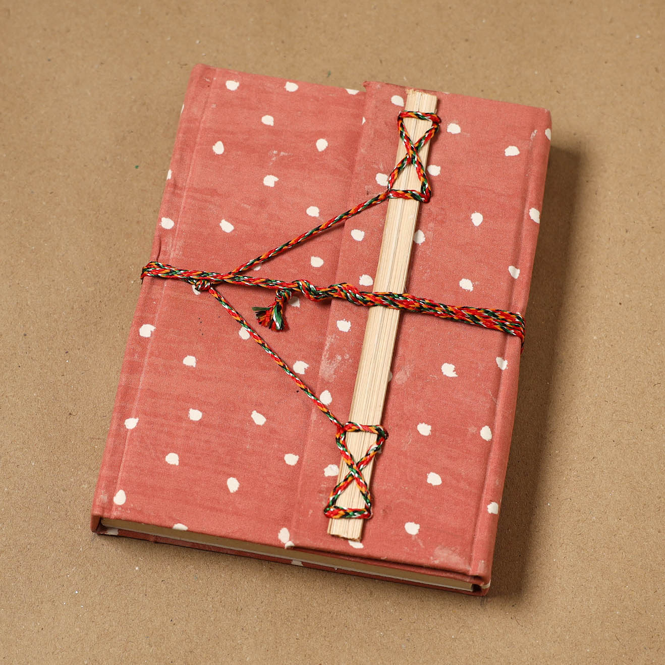 Jacquard fabric cover handmade paper notebook with thread