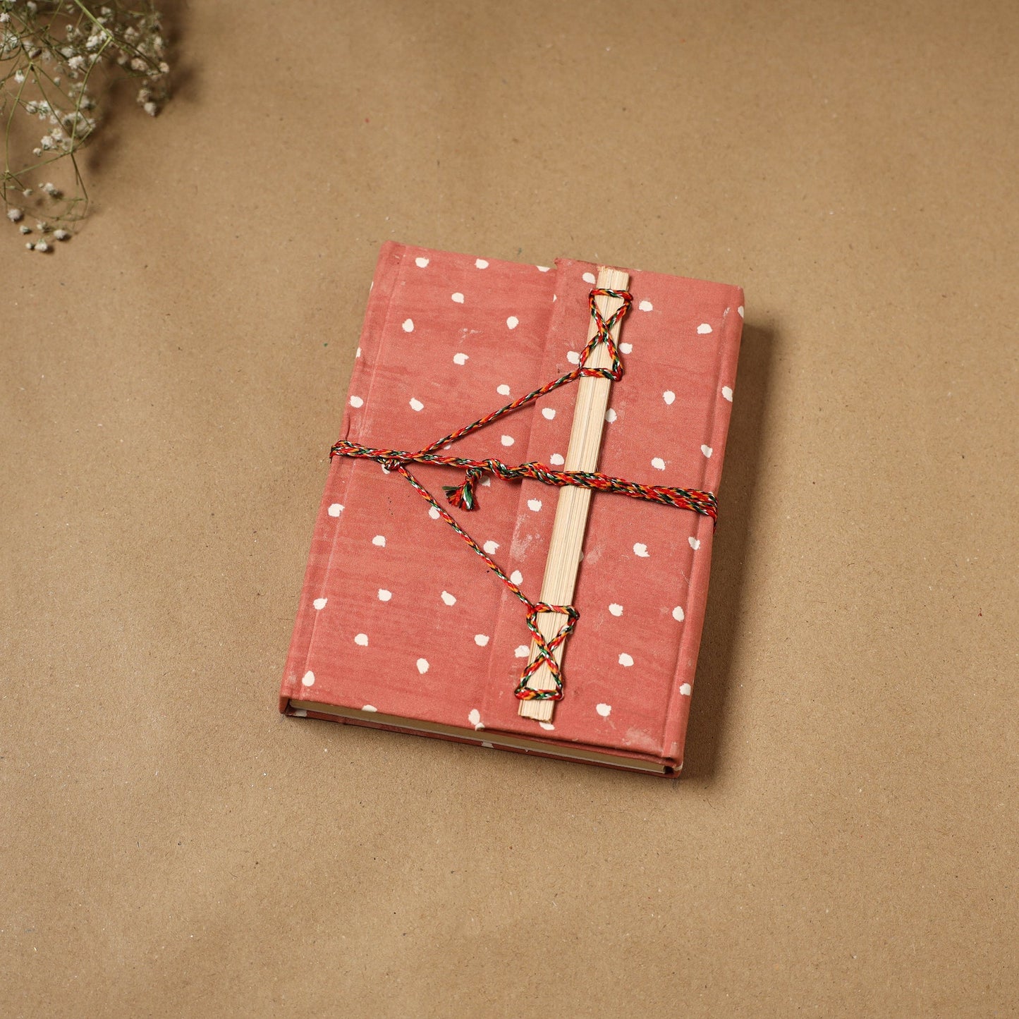 Jacquard fabric cover handmade paper notebook with thread