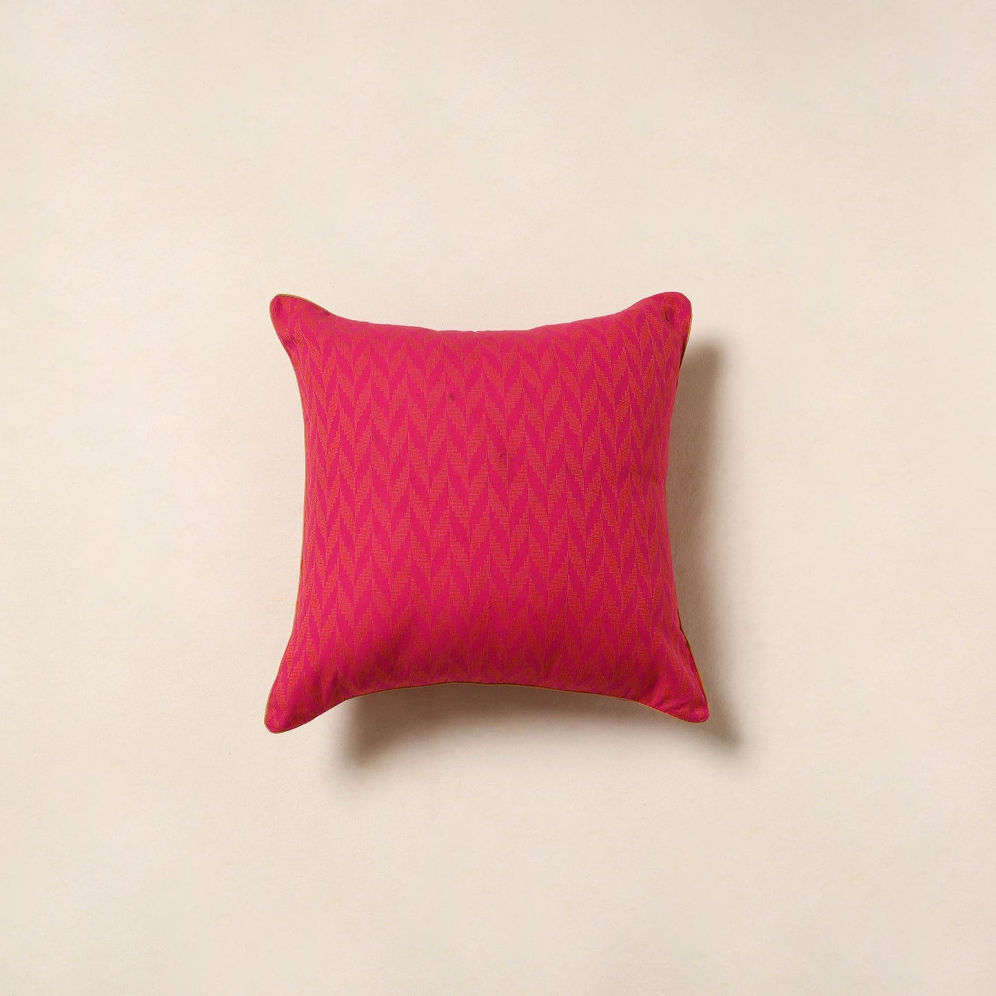 Pink - jacquard weave cotton cushion cover 13 - handcrafted