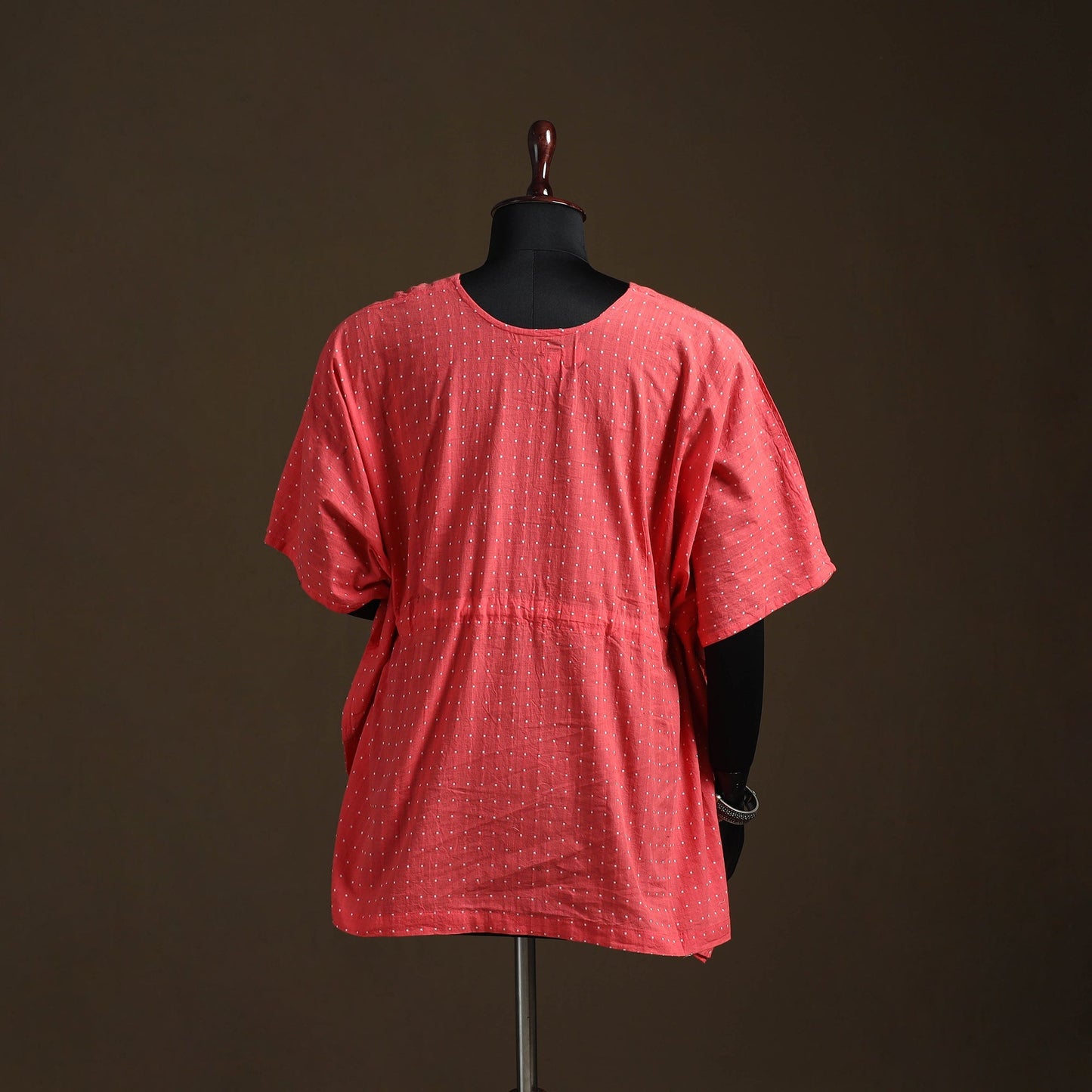 Jacquard weave cotton kaftan (short) 06 - handcrafted