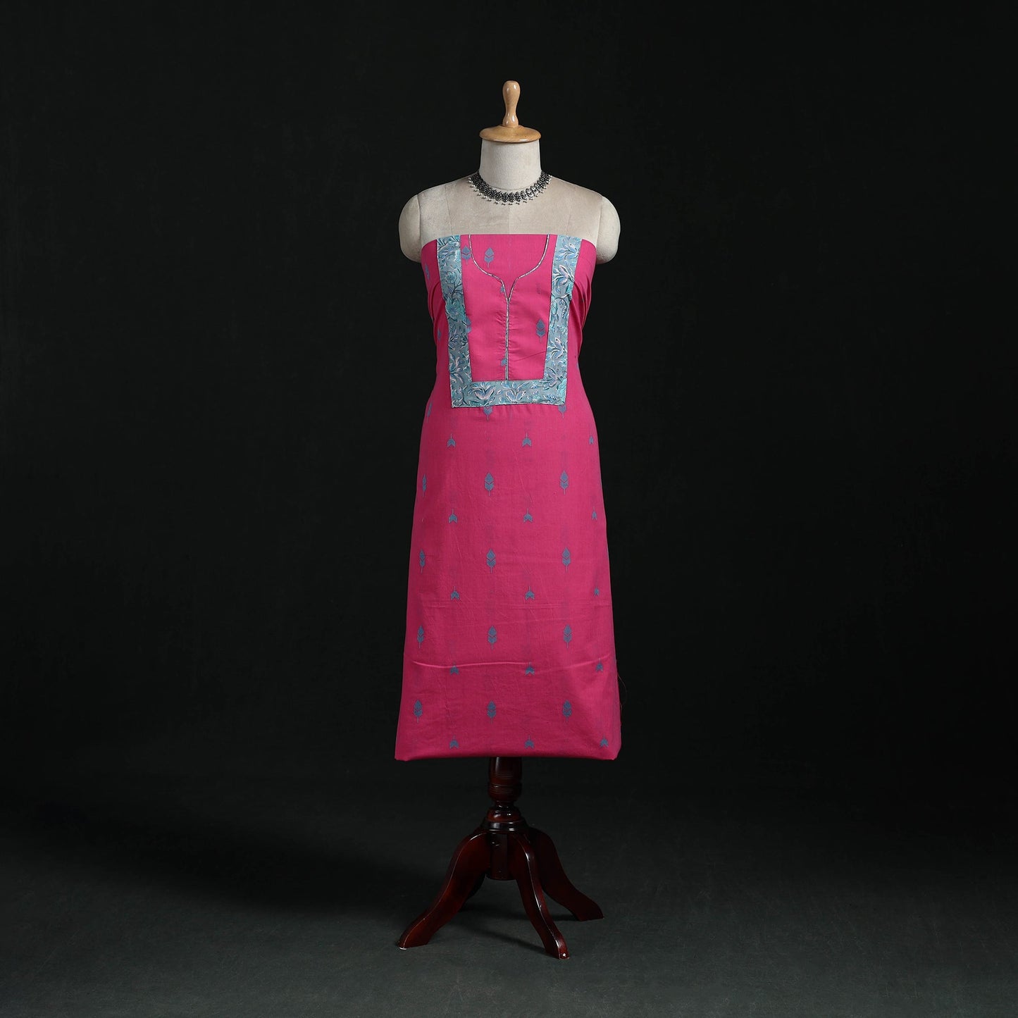 Jacquard weave cotton patchwork unstitched kurta material