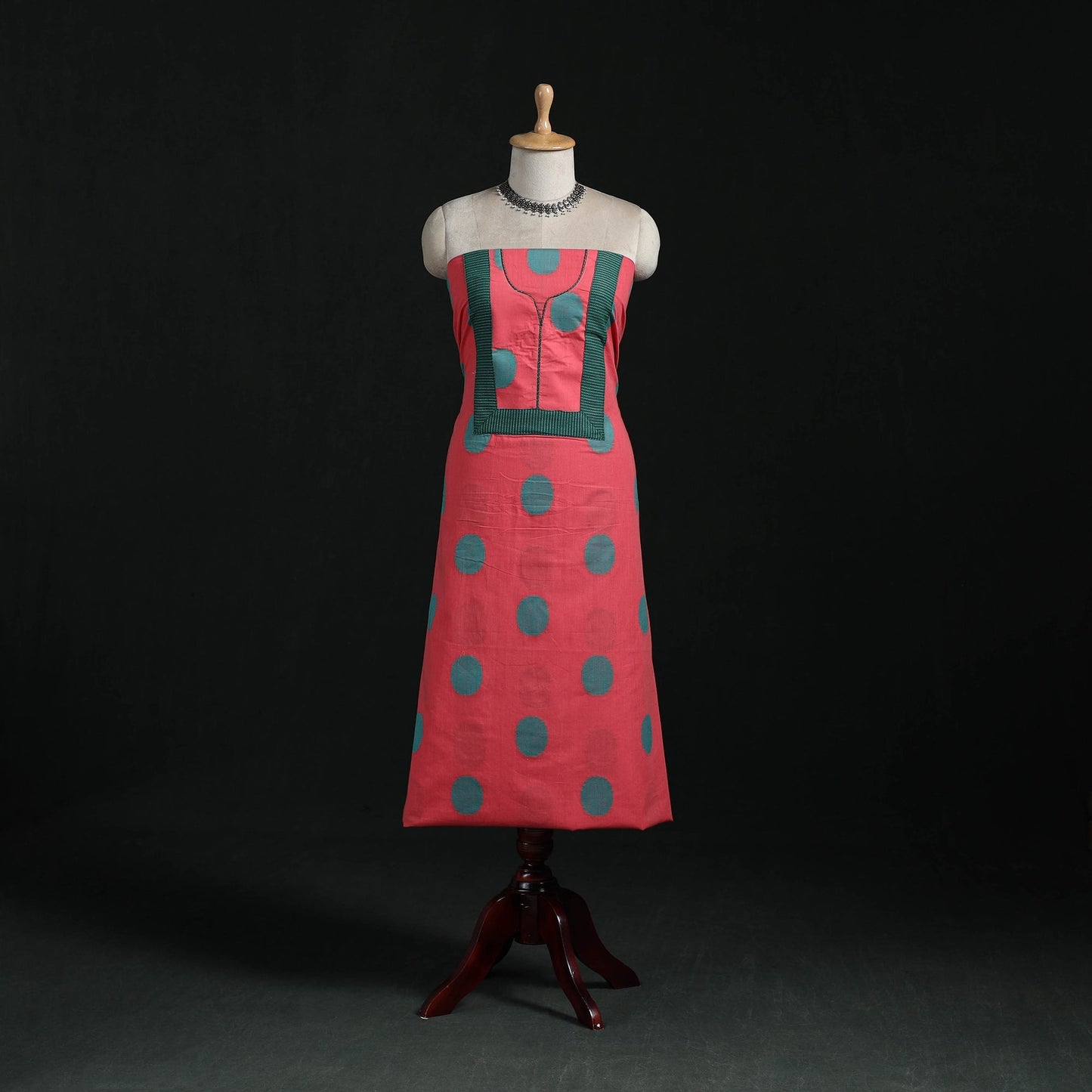 Jacquard weave cotton patchwork unstitched kurta material