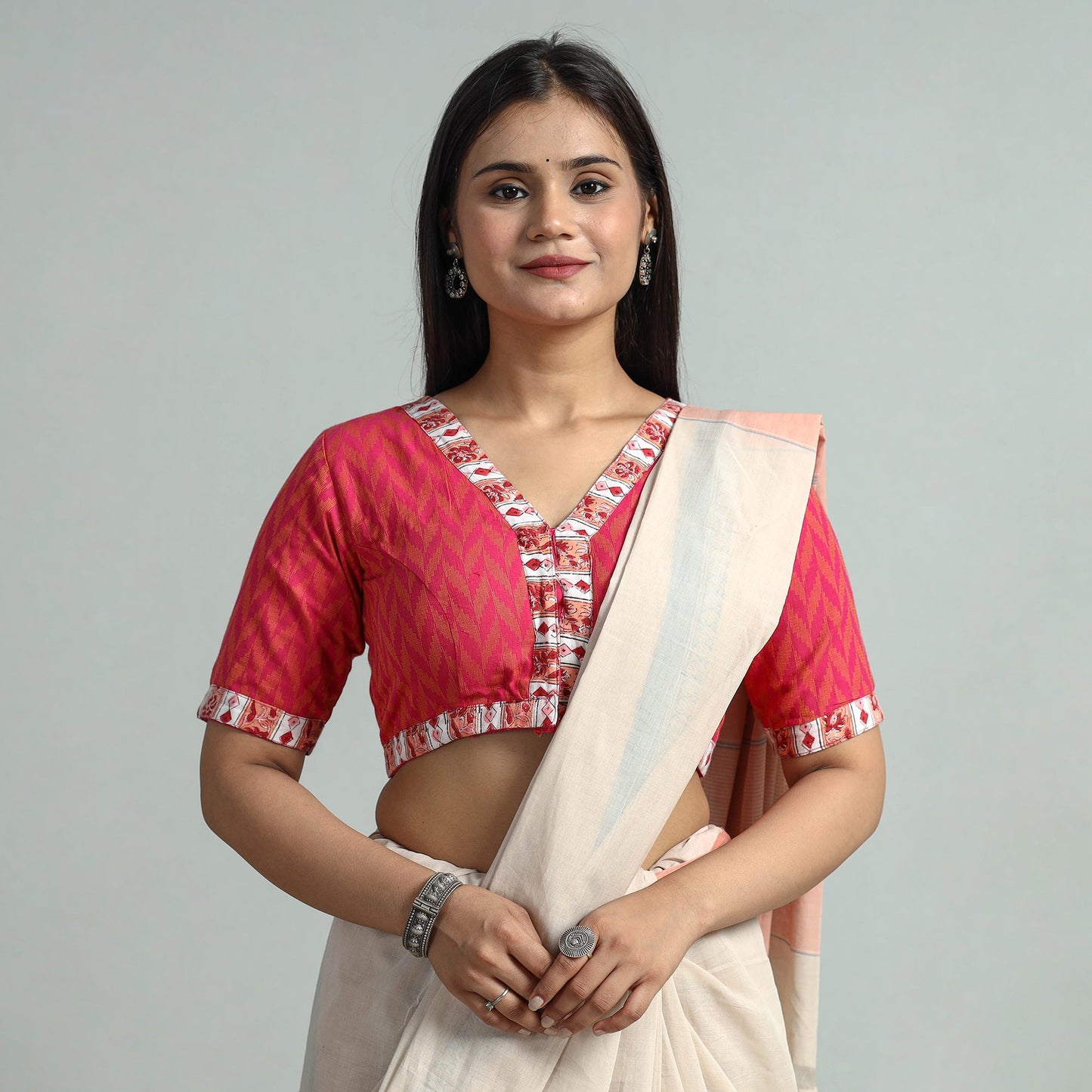 Buy Jacquard Weave Cotton Stitched Blouse