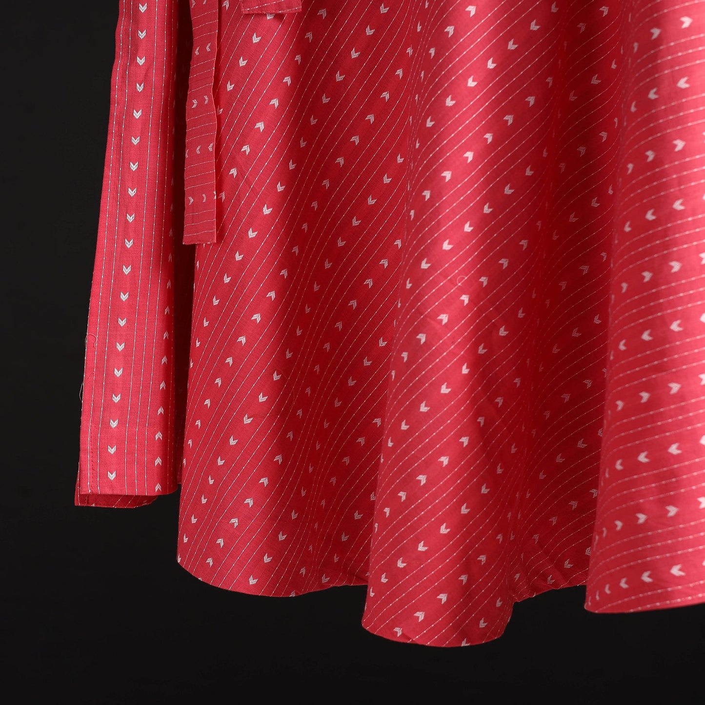 Jacquard weave cotton wrap around skirt 35 - handcrafted