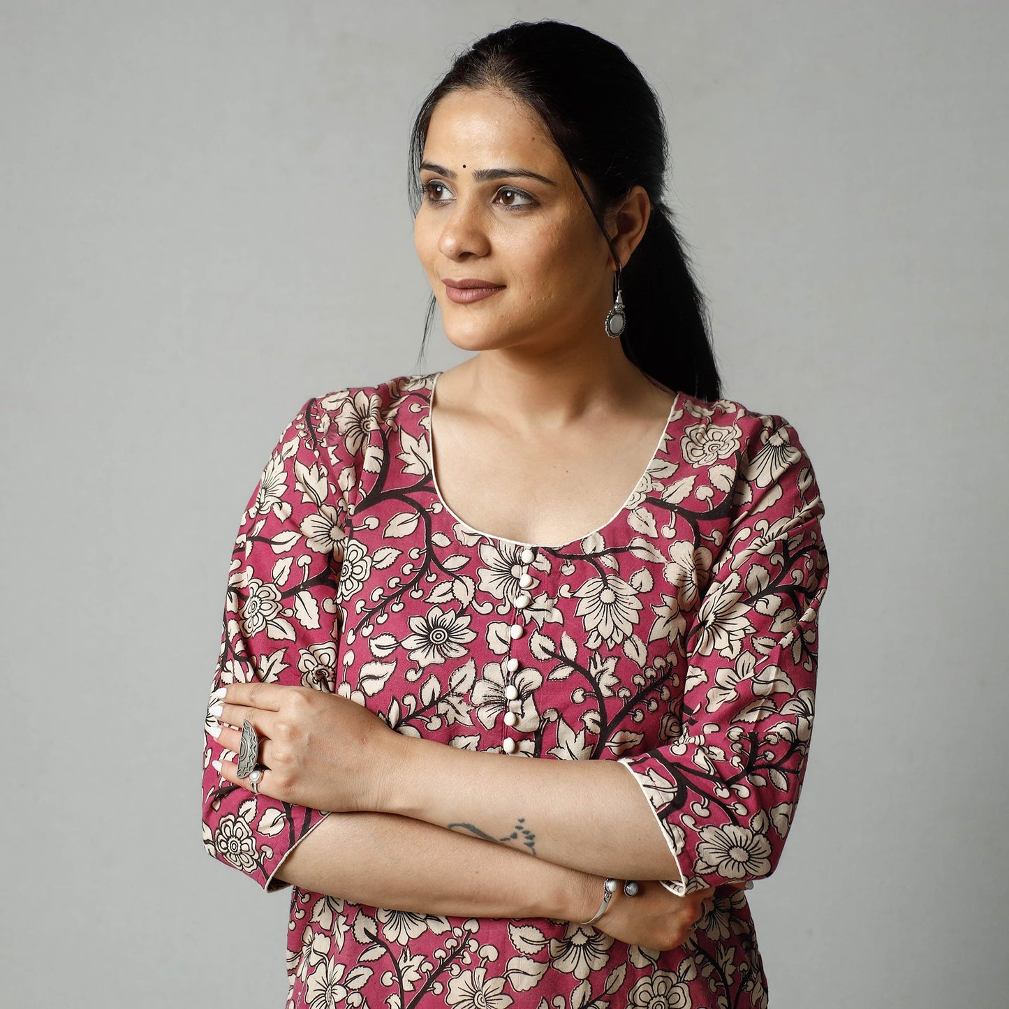 Kalamkari Printed Cotton Kurta For Women