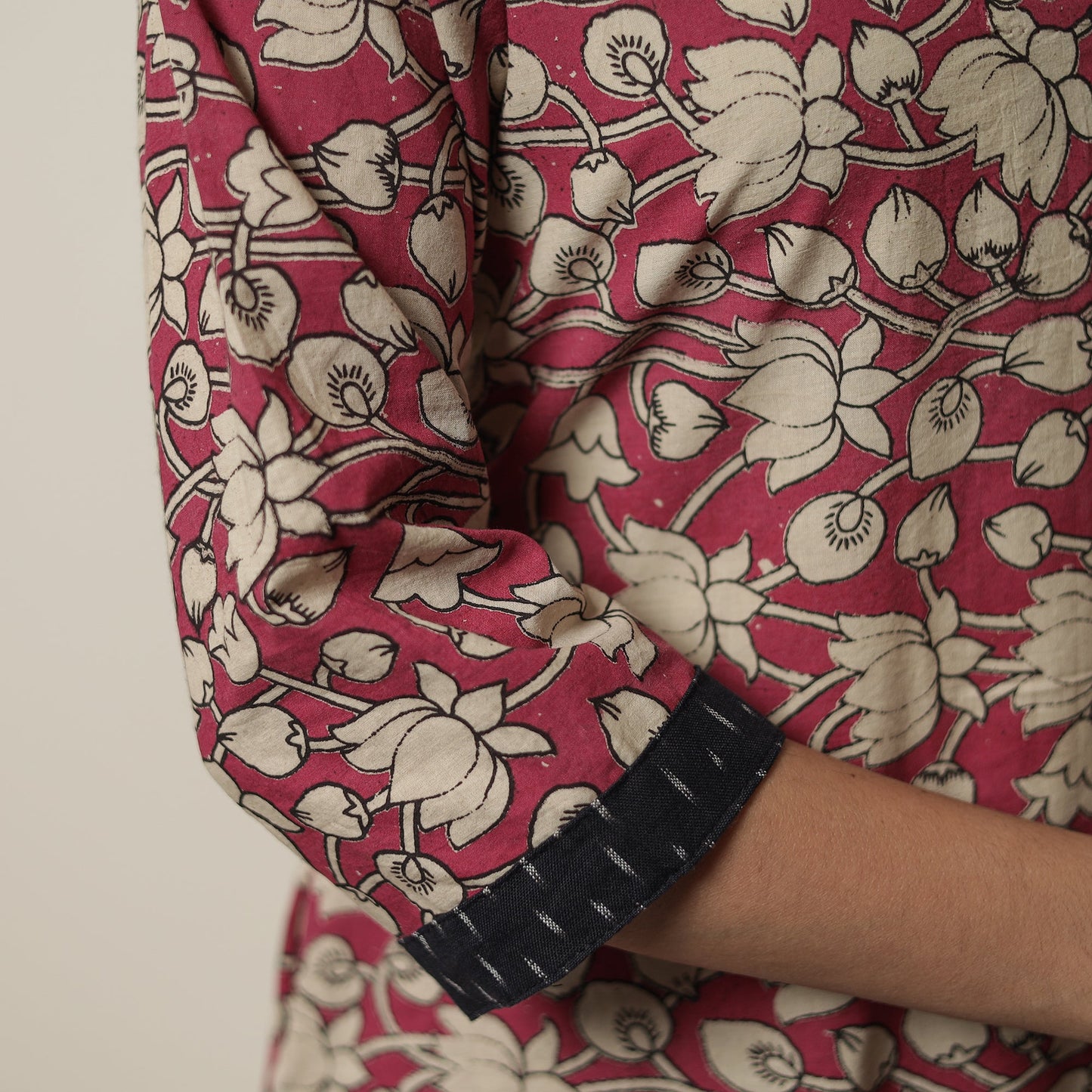 Kalamkari Printed Cotton A-Line Kurta For Women