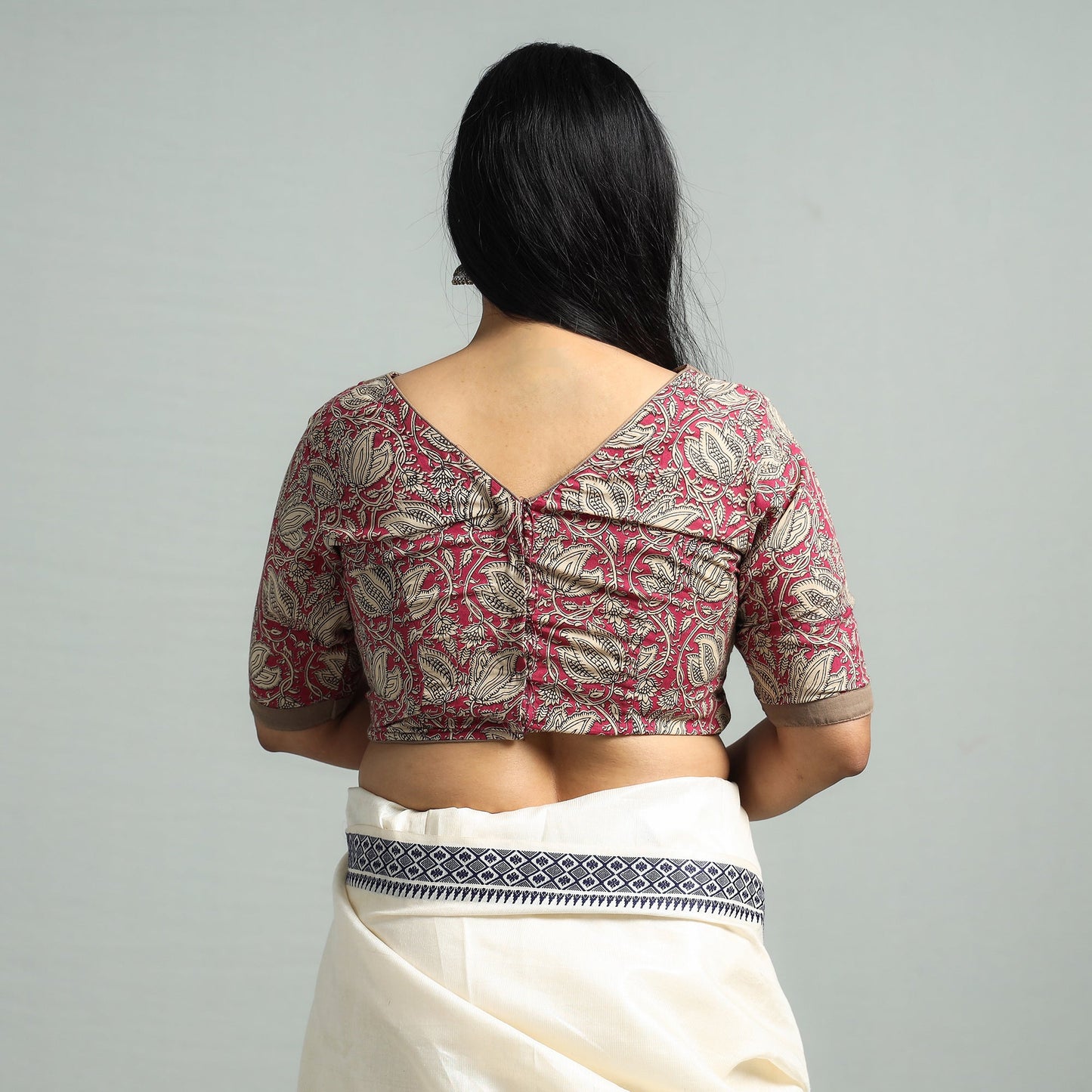 Buy Kalamkari Printed Cotton Stitched Blouse