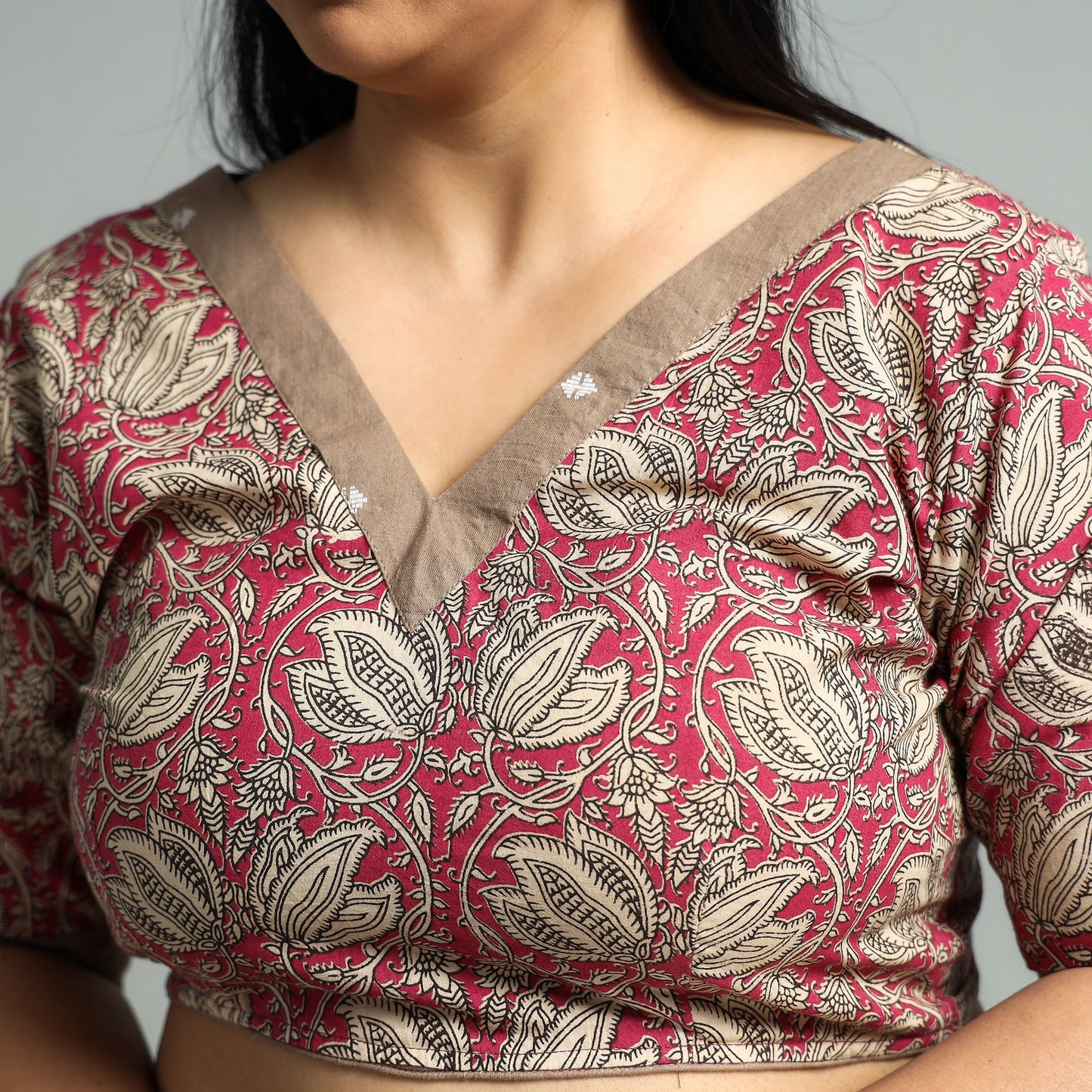 Buy Kalamkari Printed Cotton Stitched Blouse