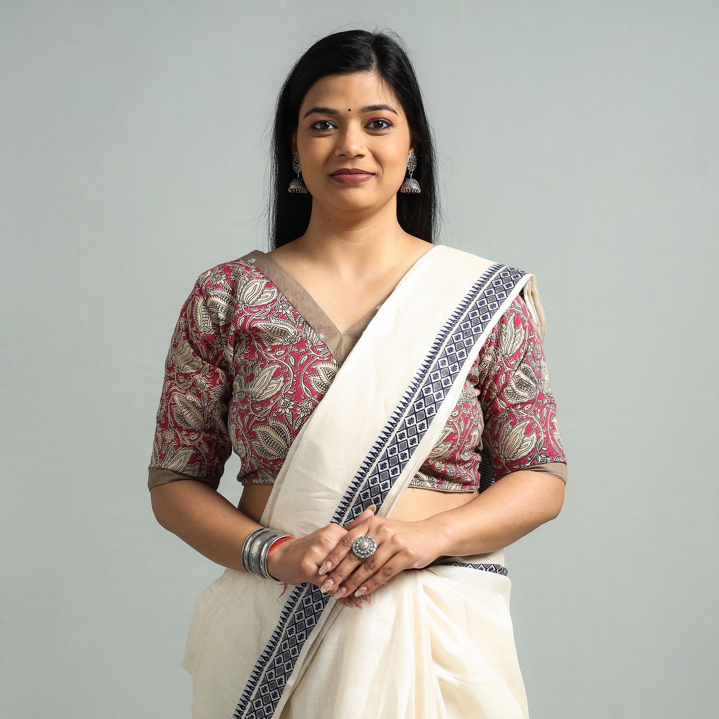 Buy Kalamkari Printed Cotton Stitched Blouse