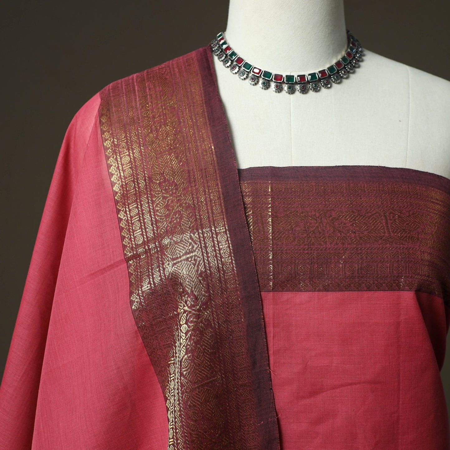 Kandangi chettinad cotton 2pc unstitched dress material 15