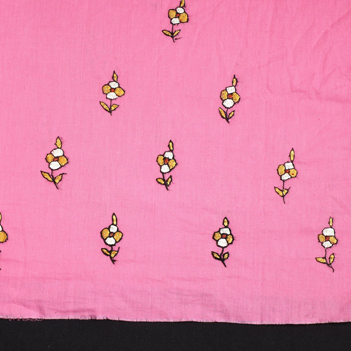 Kashidakari Hand Embroidery Pure Mangalgiri Cotton Kurta Material - (2.4 meter) 25