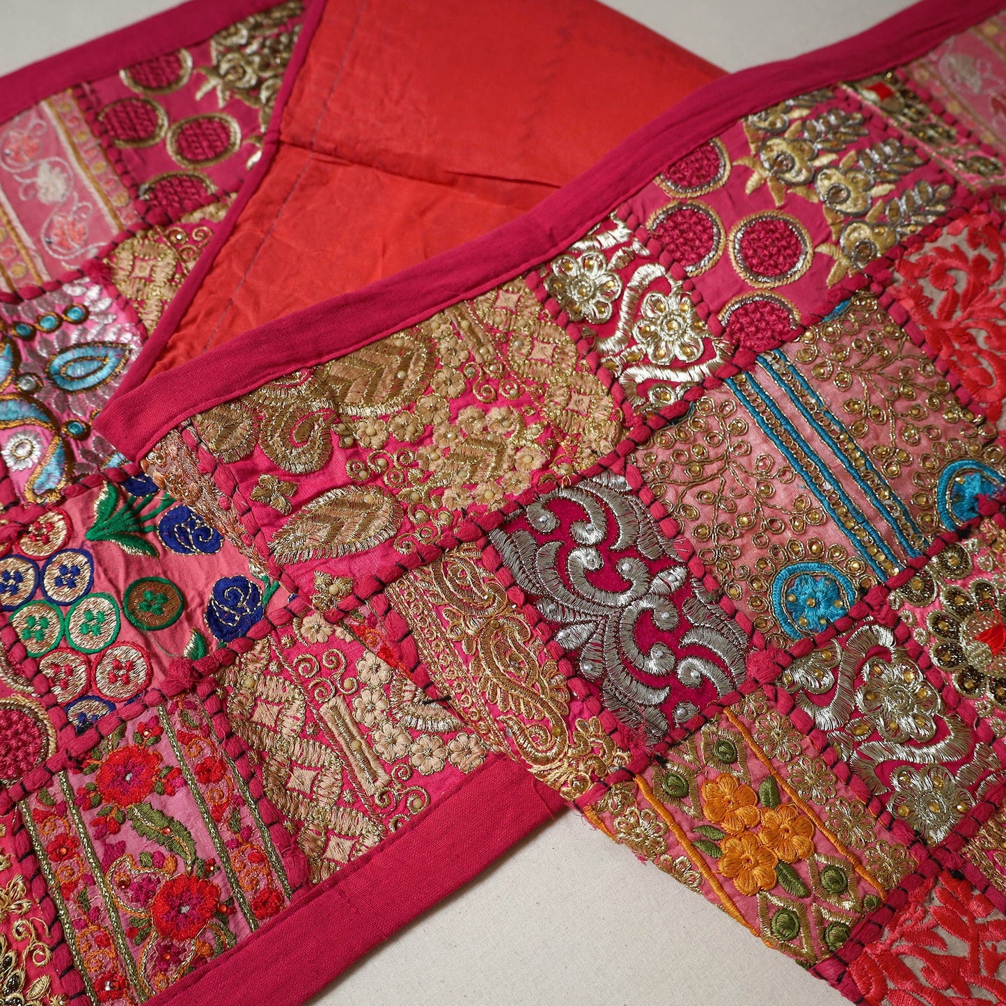Khambadiya patchwork table runner (71 x 16 in) 07