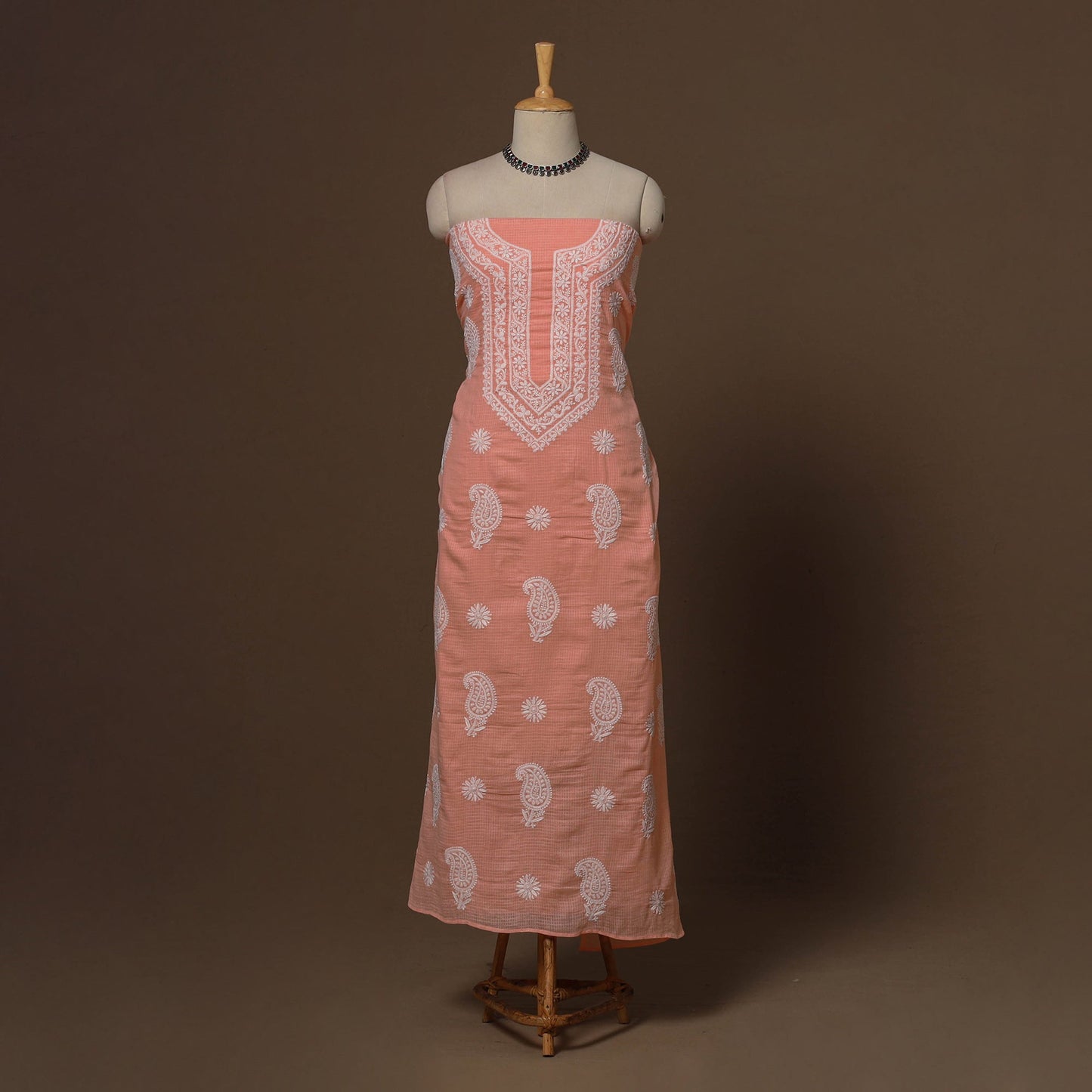 Kota doria cotton chikankari hand embroidered 2pc