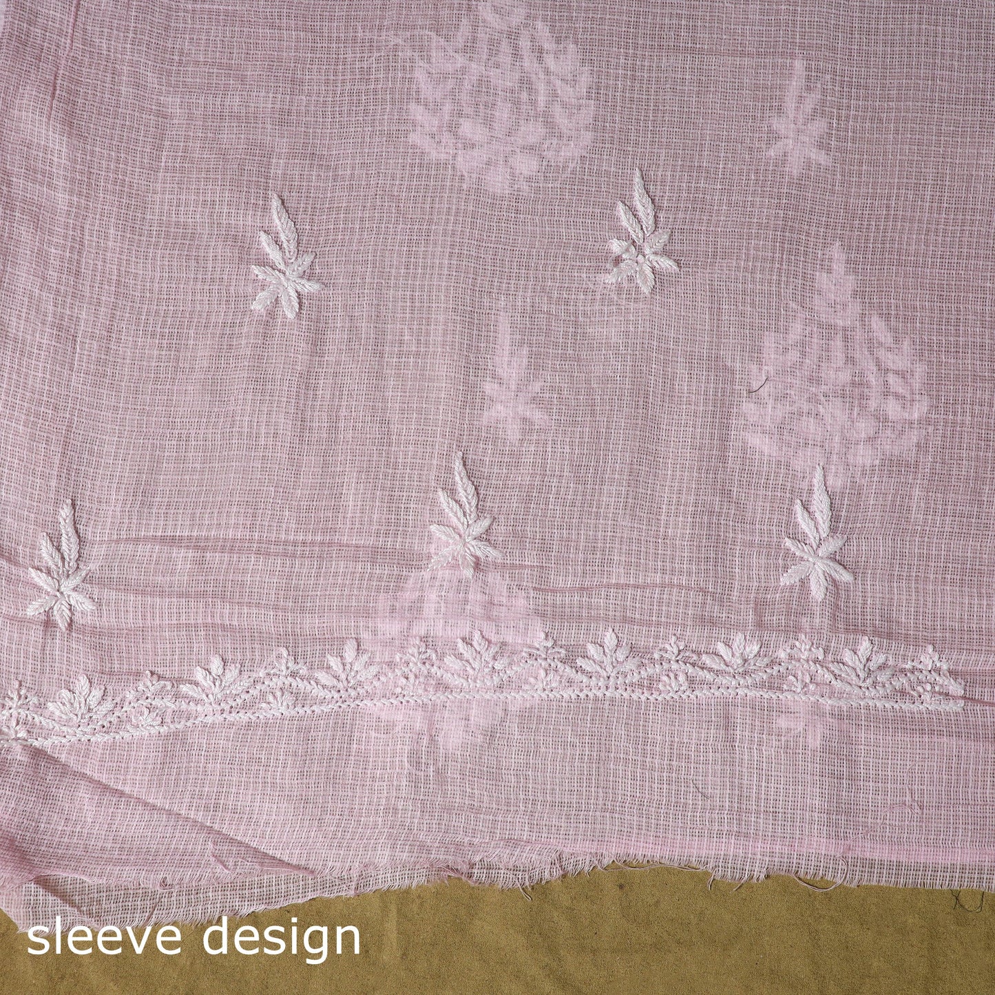 Pink - kota doria cotton lucknow chikankari 2pc unstitched