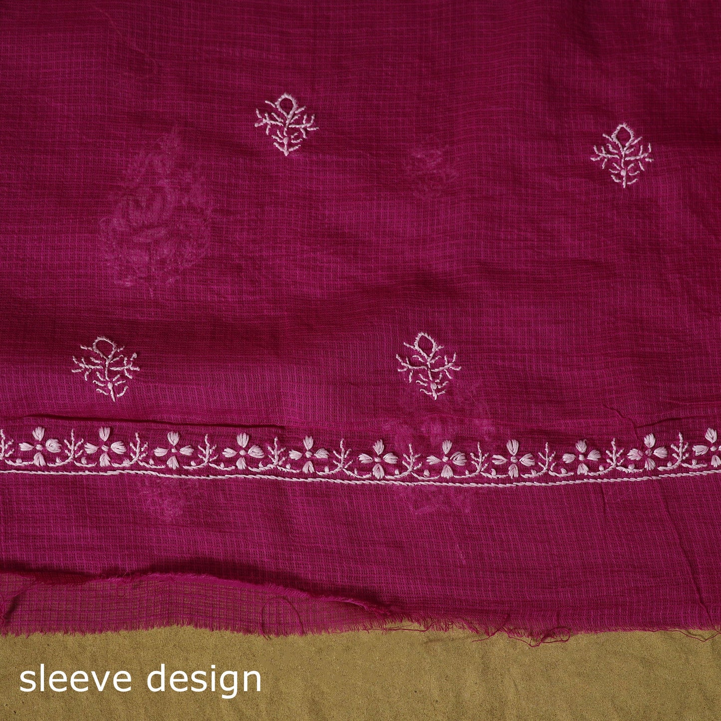 Pink - kota doria cotton lucknow chikankari 2pc unstitched