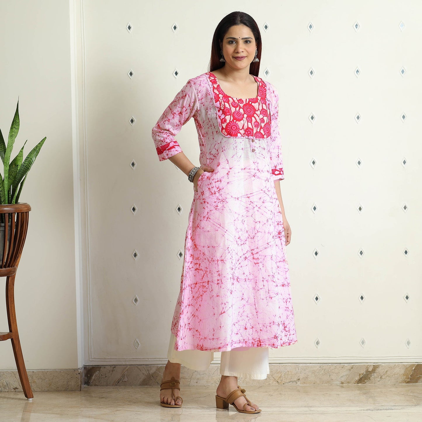 Buy Kutch Batik Printed Cotton Straight Kurta for Women