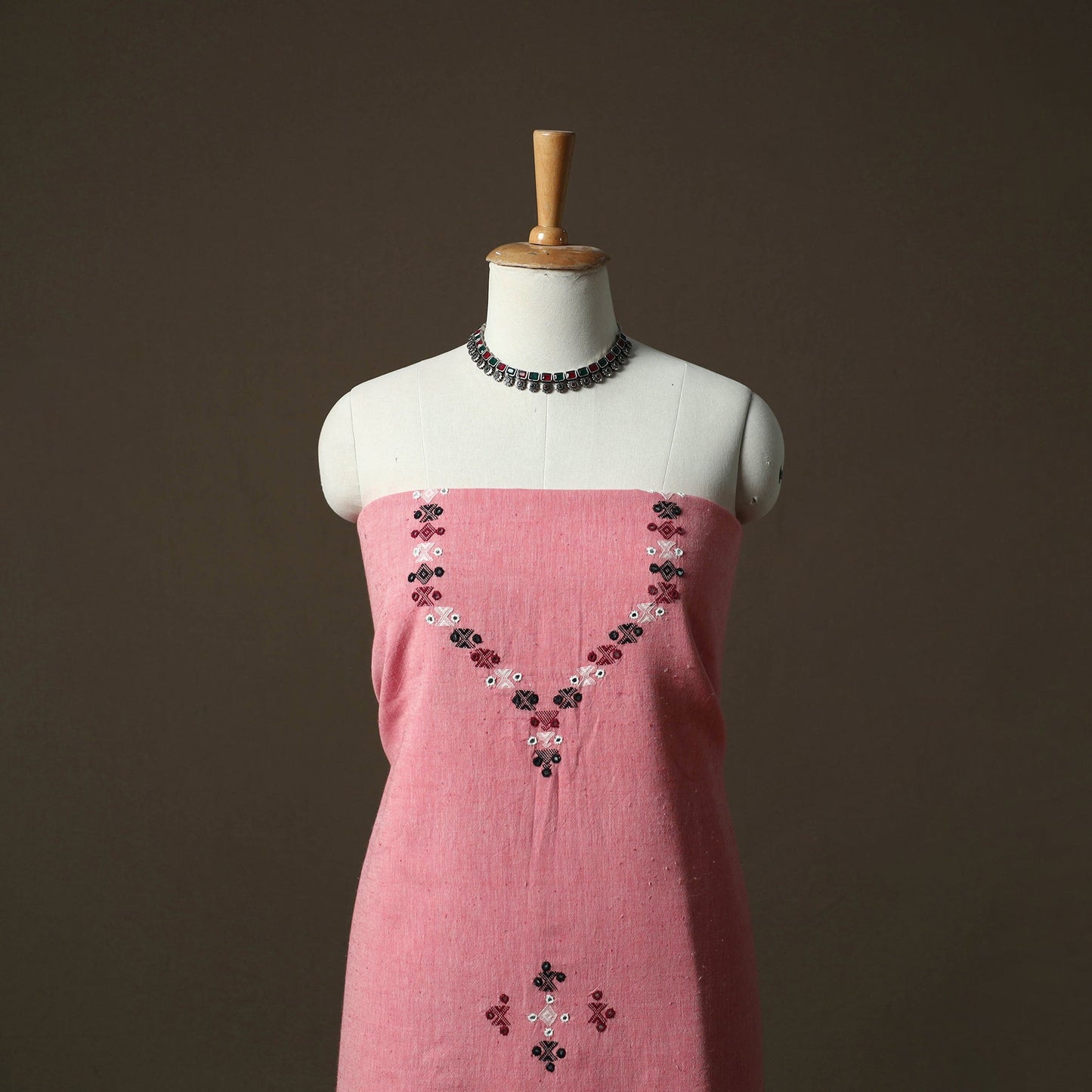 Kutch bhujodi handloom kala cotton 3pc unstitched dress