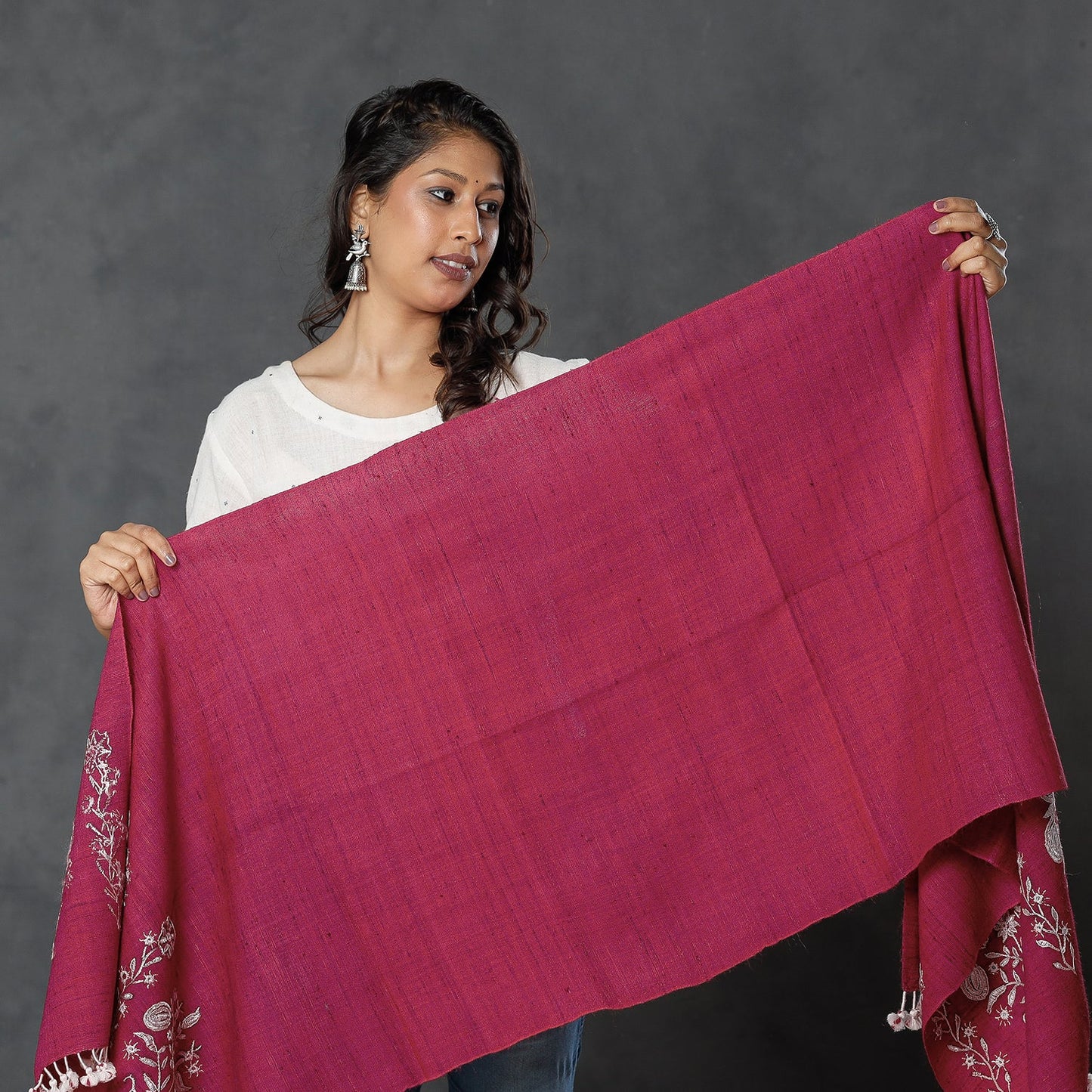 Kutch Handwoven Clamp Dyed Shibori Silk x Merino Wool Shawl