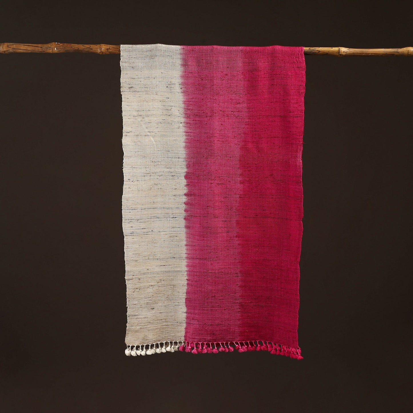 Kutch handwoven three shaded merino wool x katia silk stole