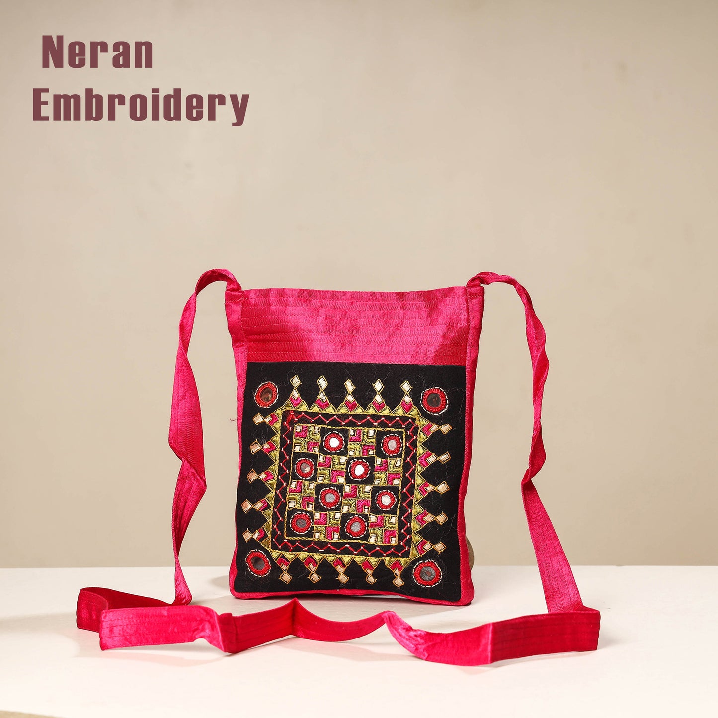 embroidery sling bag