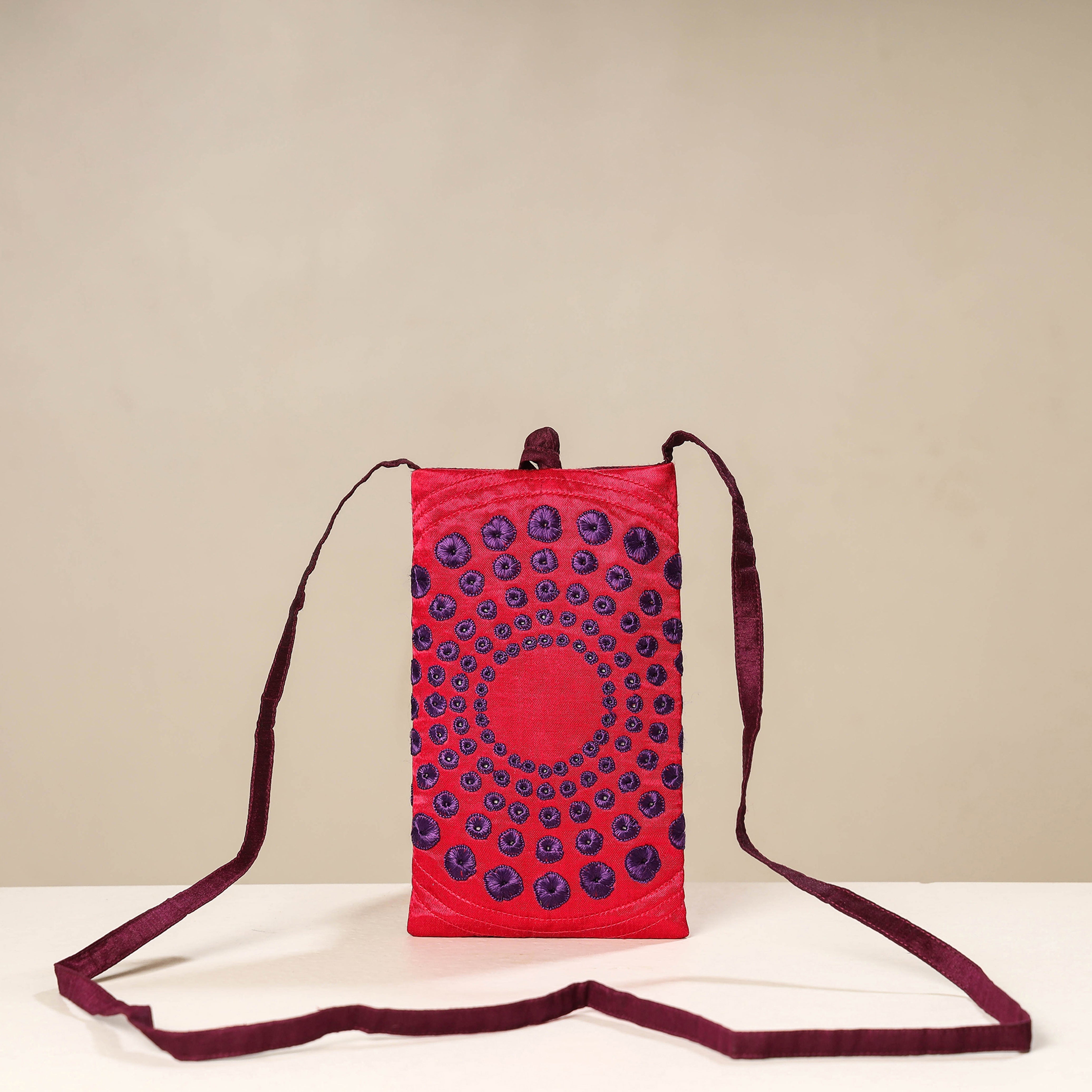 Traditional Kutch Mashru Silk Leather Flap Sling Bag 19