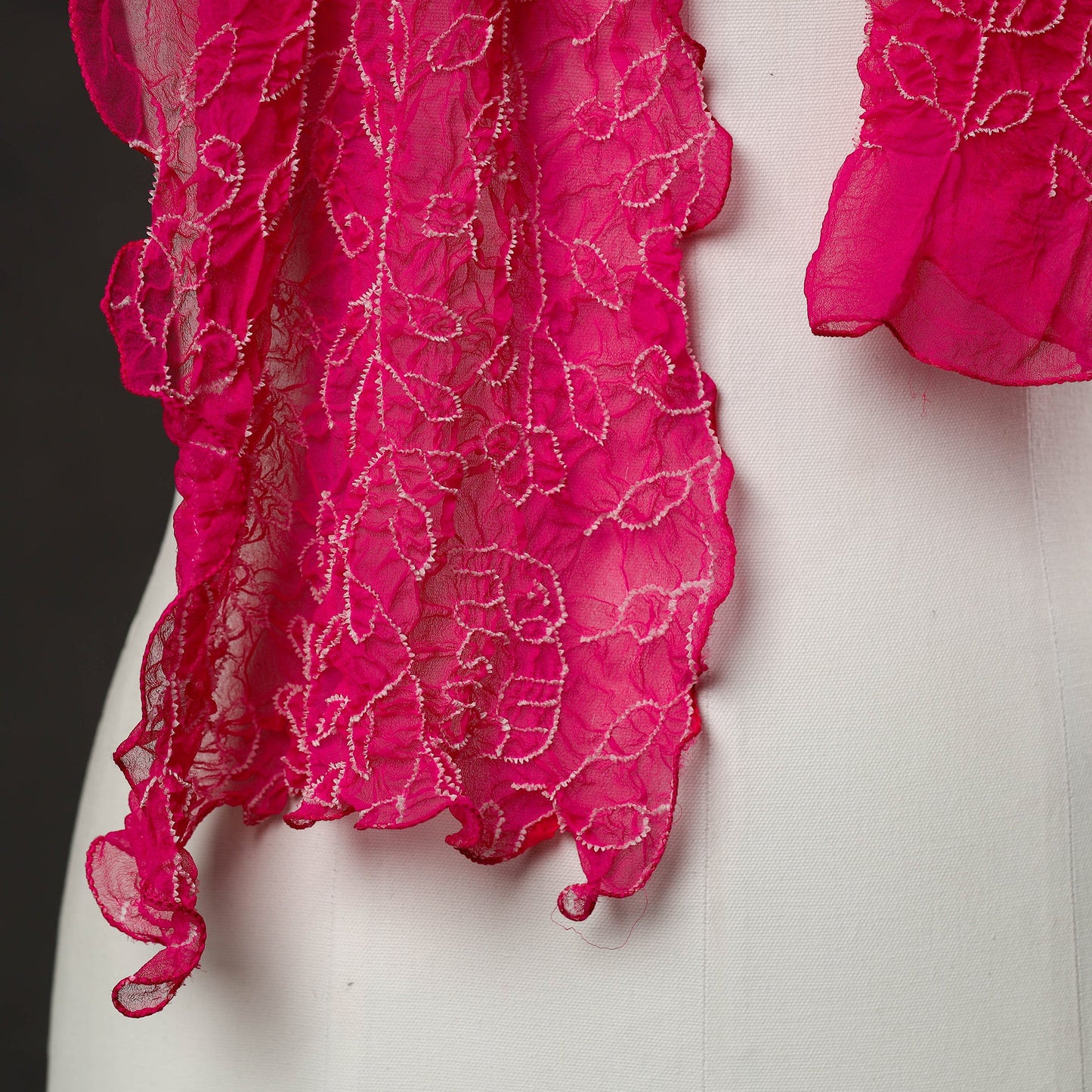 Kutch Tie & Dye Pink Georgette Bandhani Stole