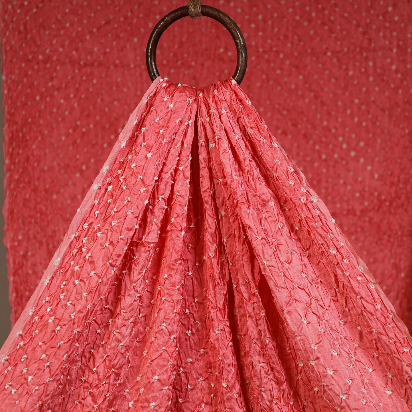 Pink - kutch tie-dye modal silk bandhani fabric 05