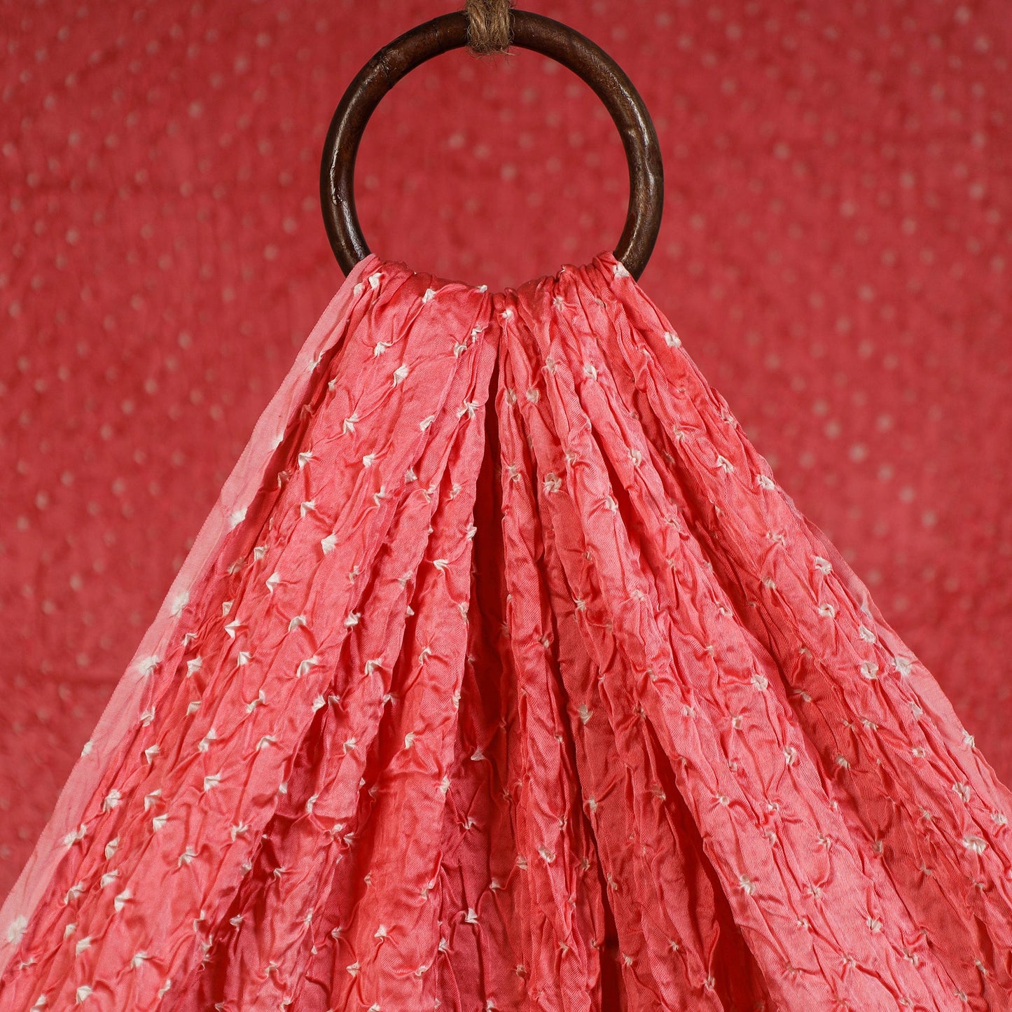 Pink - kutch tie-dye modal silk bandhani fabric 05