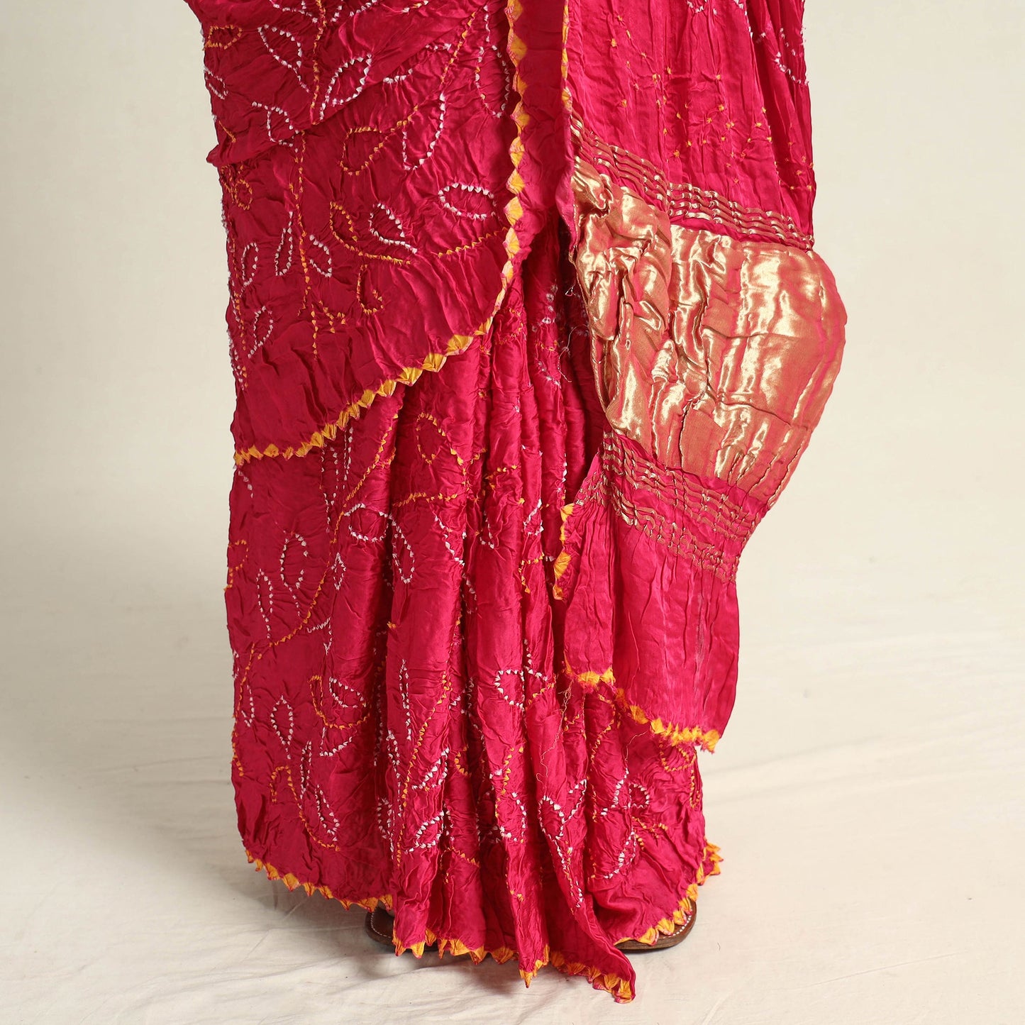 Pink Kutch Tie-Dye Bandhani Saree