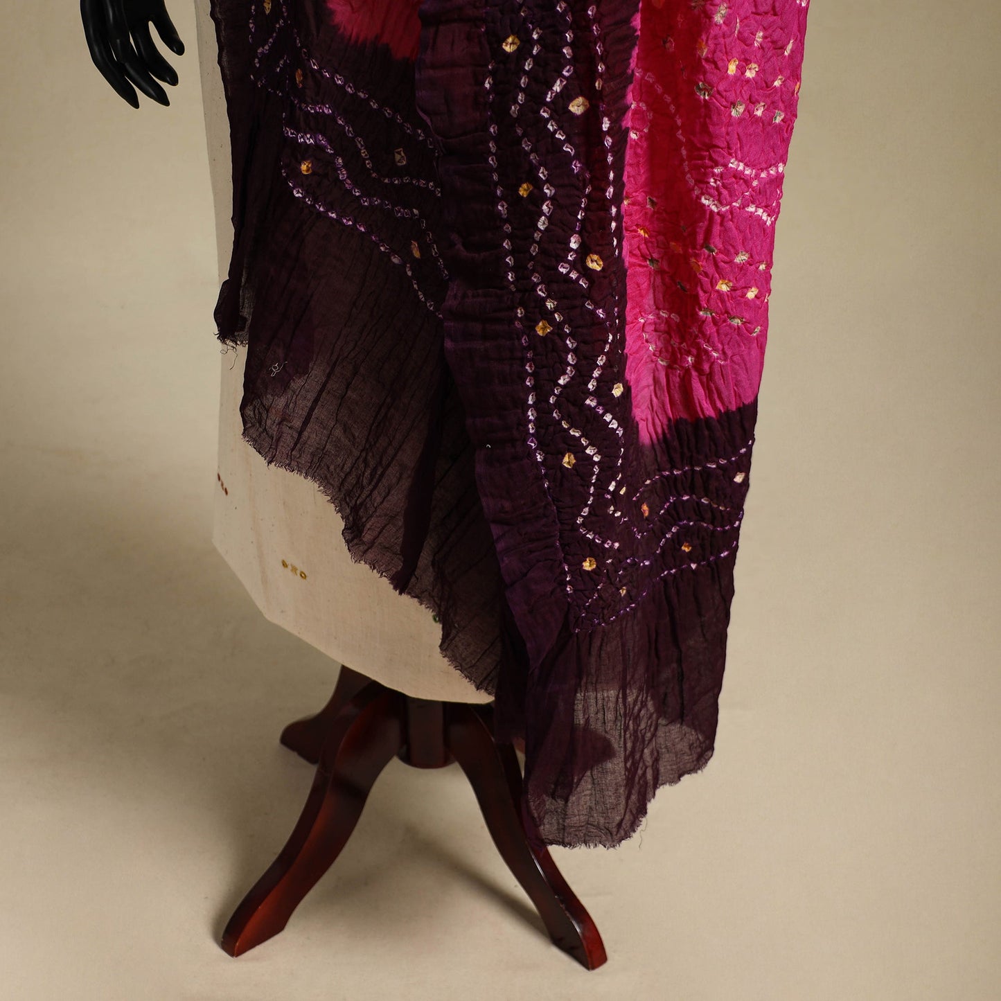 Pink - kutch tie-dye mul cotton bandhani dupatta 92