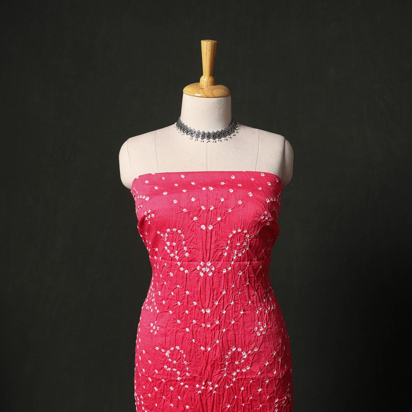 Kutch tie-dye satin cotton bandhani 3pc unstitched dress