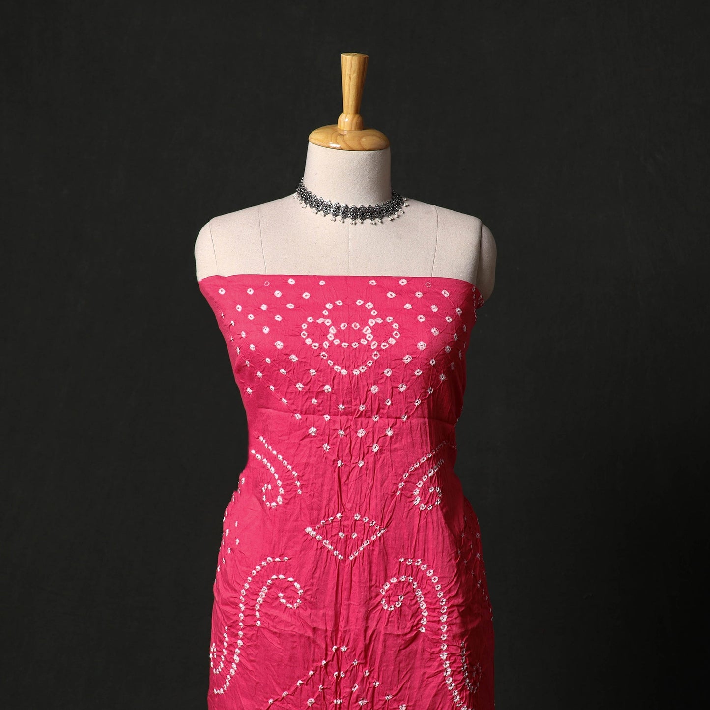 Kutch tie-dye satin cotton bandhani 3pc unstitched dress